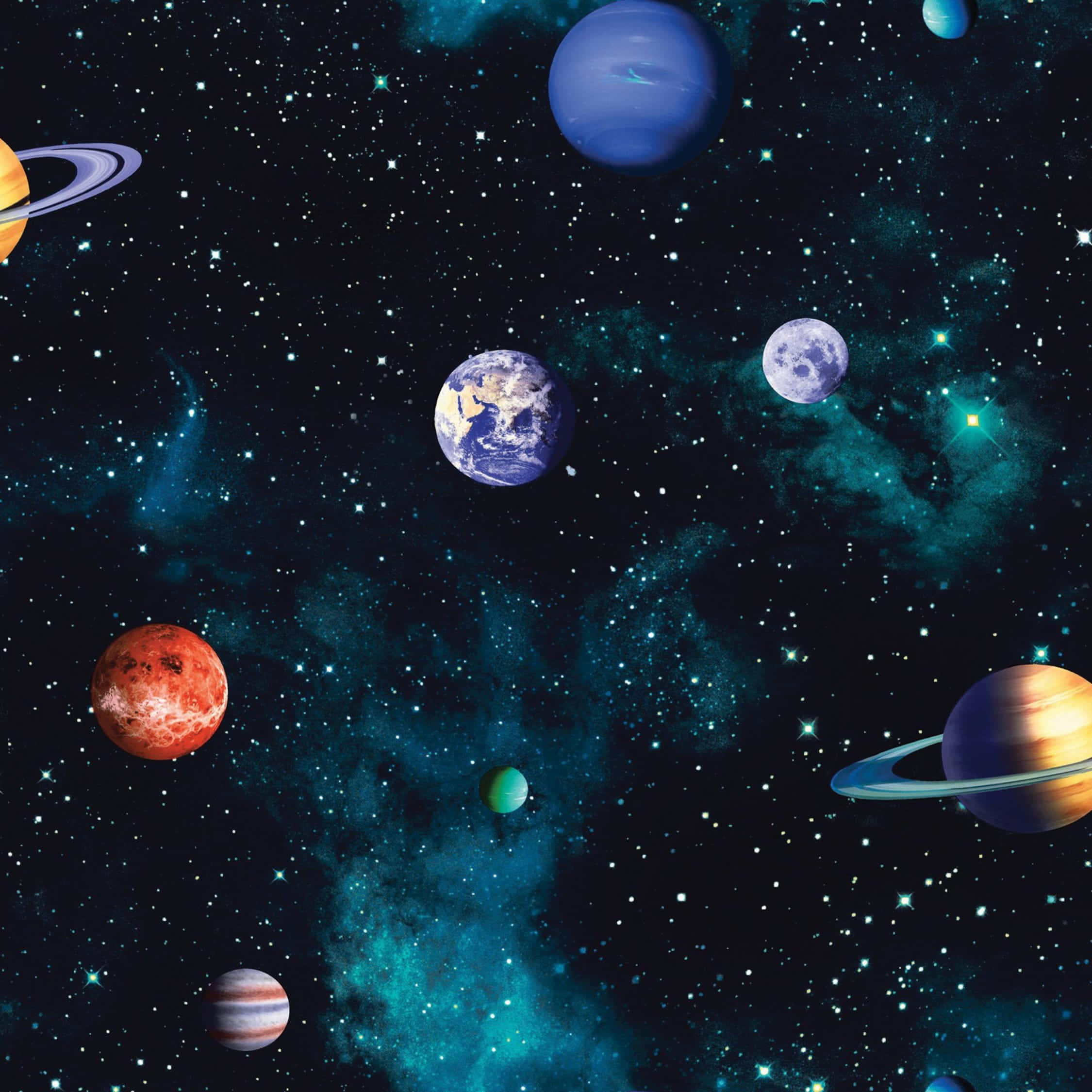 3d Space, cosmic scene, planets, Full HD Desktop Wallpaper