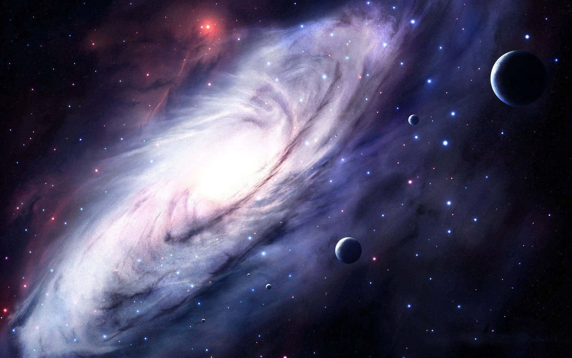 3d space, spiral galaxy, cosmic dust, Full HD Desktop Wallpaper