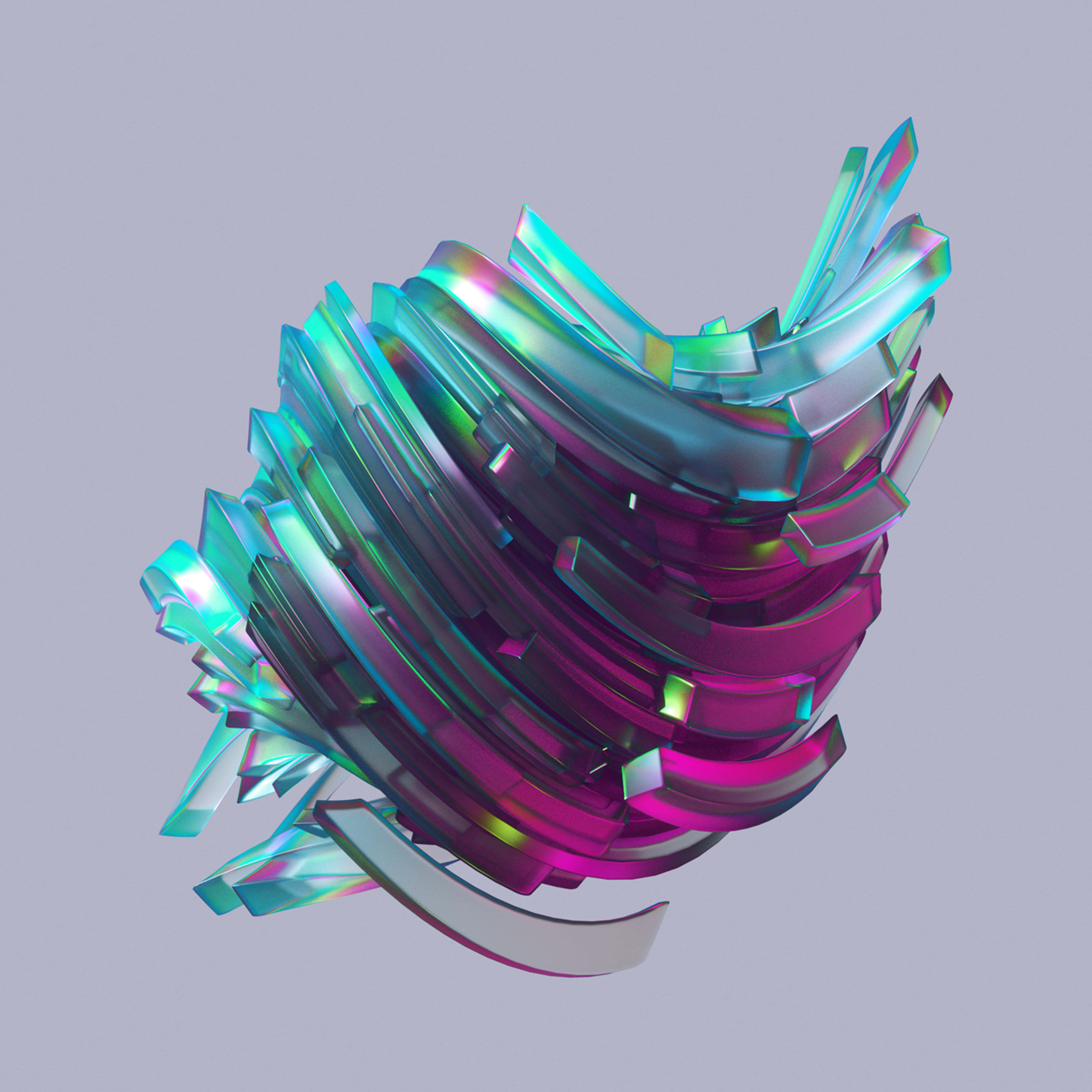 3d graphics, 5120 x 5120 wallpaper, iridescent glass shards, 5K Desktop Wallpaper