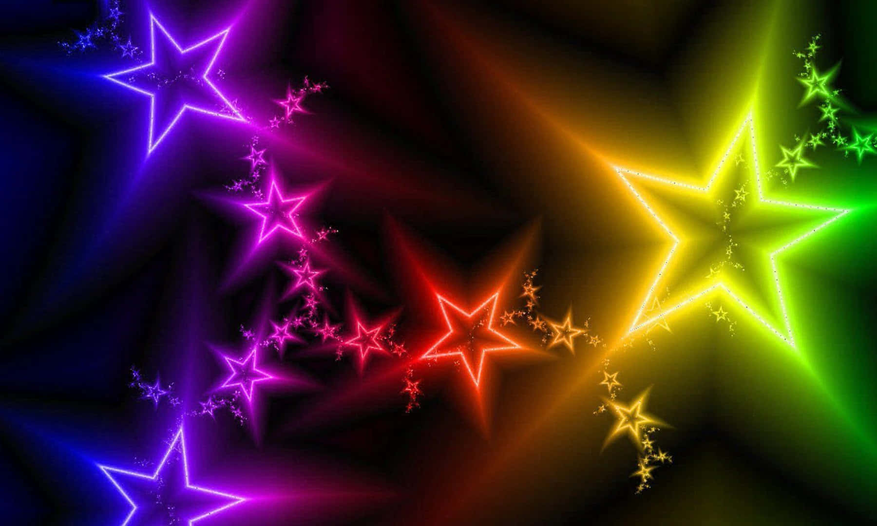 3d star, neon stars, dark gradient background, HD Desktop Wallpaper