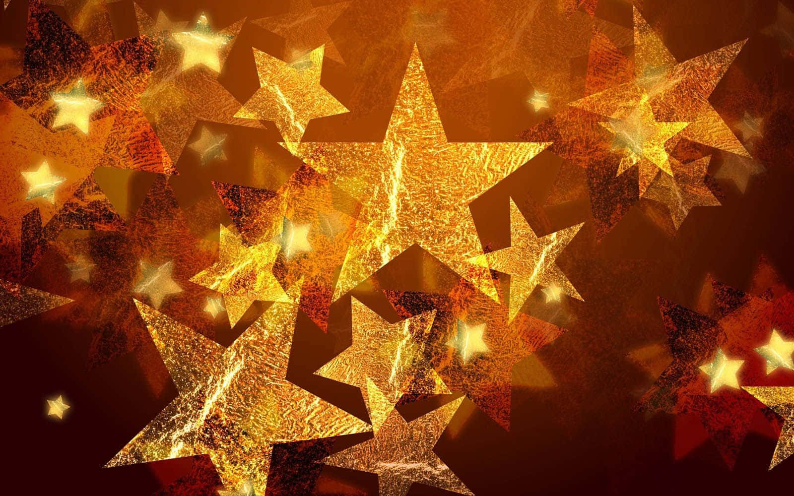 3d star, golden textured stars, amber, HD Desktop Wallpaper
