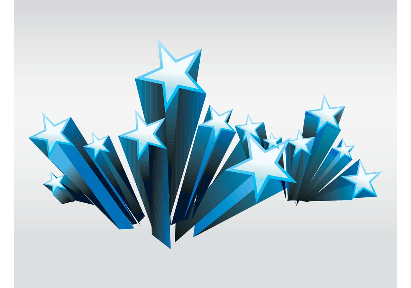 3d star, glossy blue, light gray background, HD Desktop Wallpaper