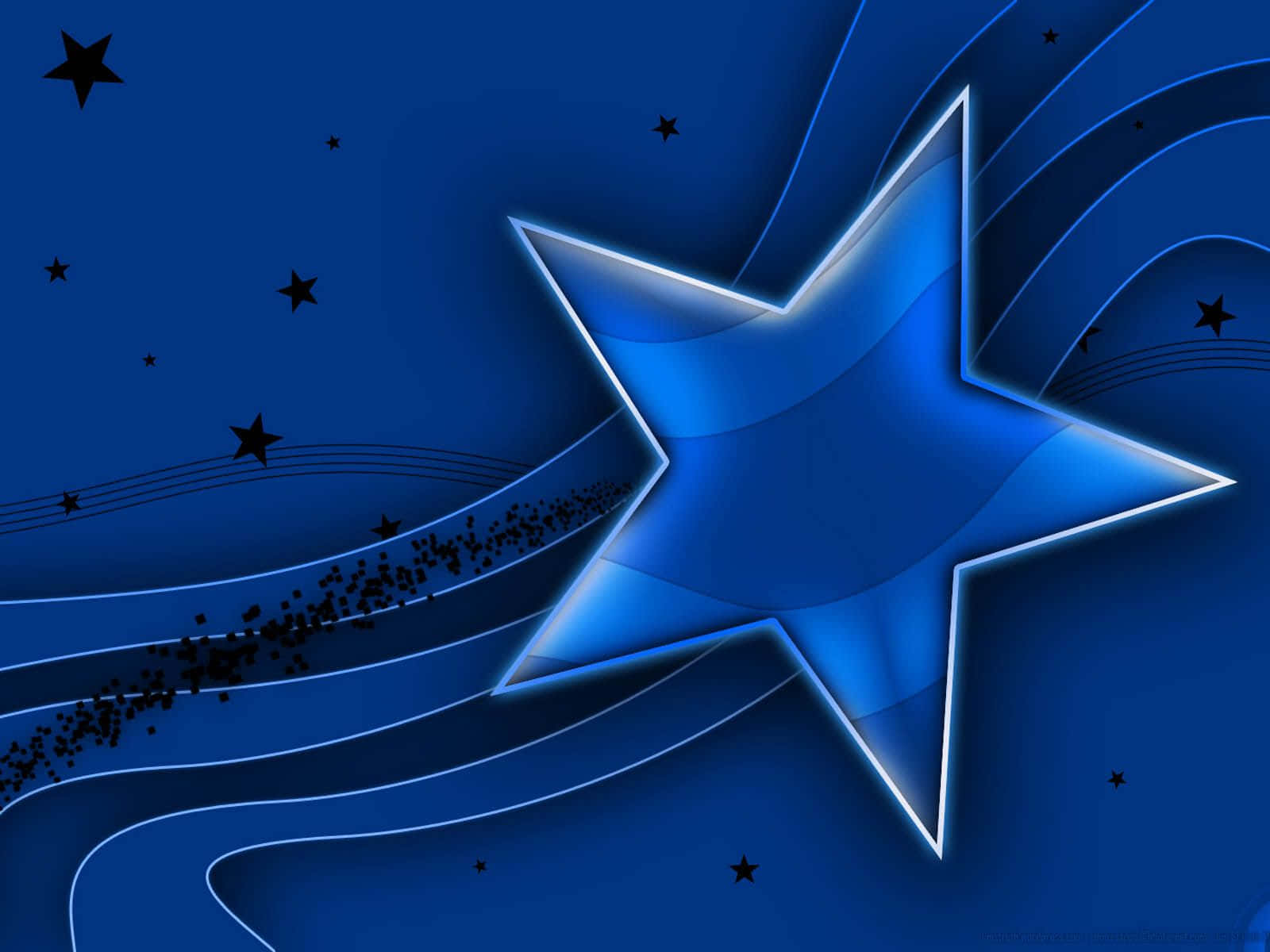 3d star, glowing blue star, white highlights, HD Desktop Wallpaper