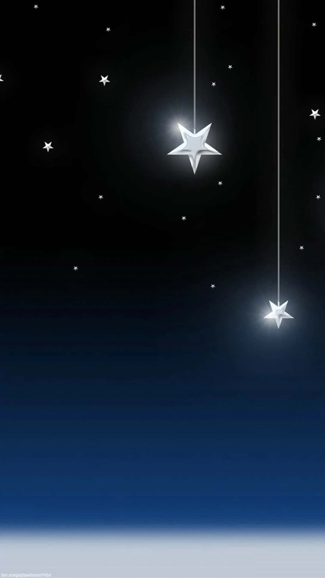 3D Star, glowing silver stars, dark night sky, Full HD Phone Wallpaper