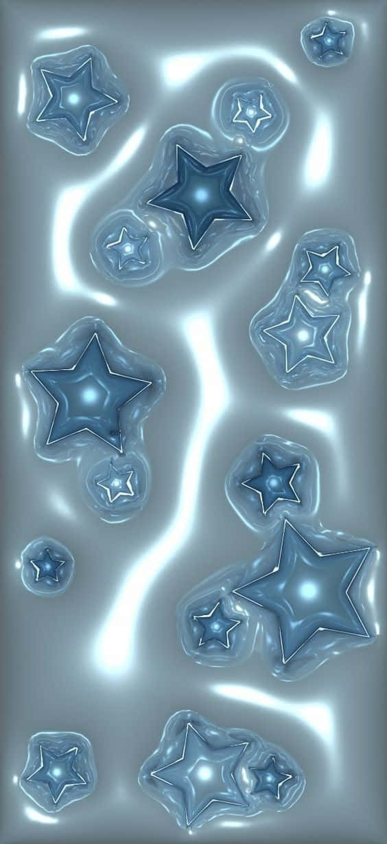 glowing translucent blue star shapes, rippling liquid-like surface, bright white light streaks, SD Phone Wallpaper