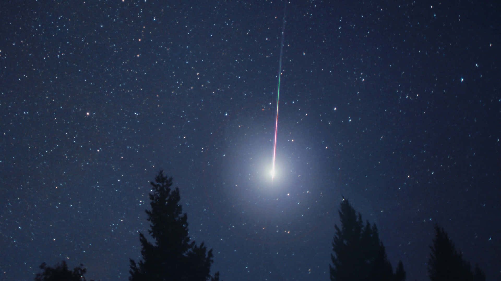 3d star, starry night sky, meteor, Full HD Desktop Wallpaper