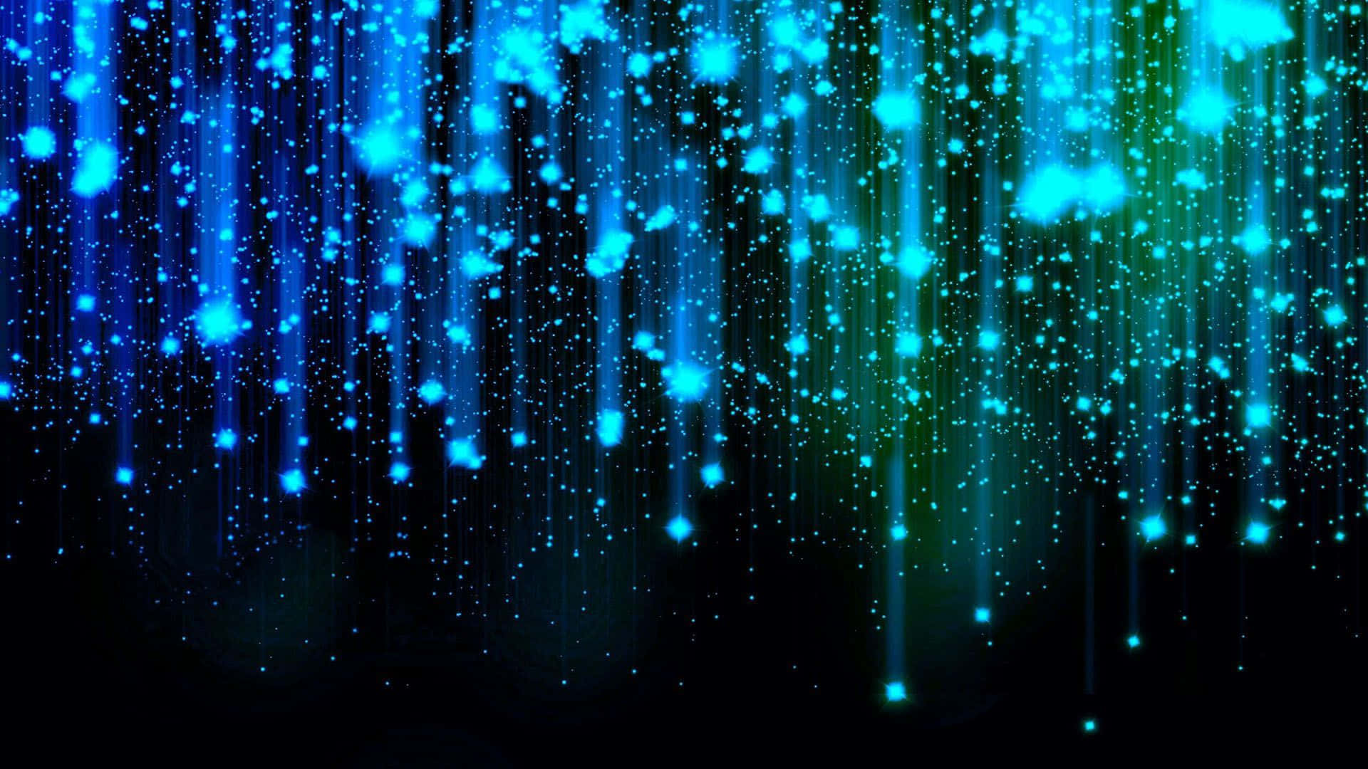 3d star, vibrant blue, green glowing particles, Full HD Desktop Wallpaper