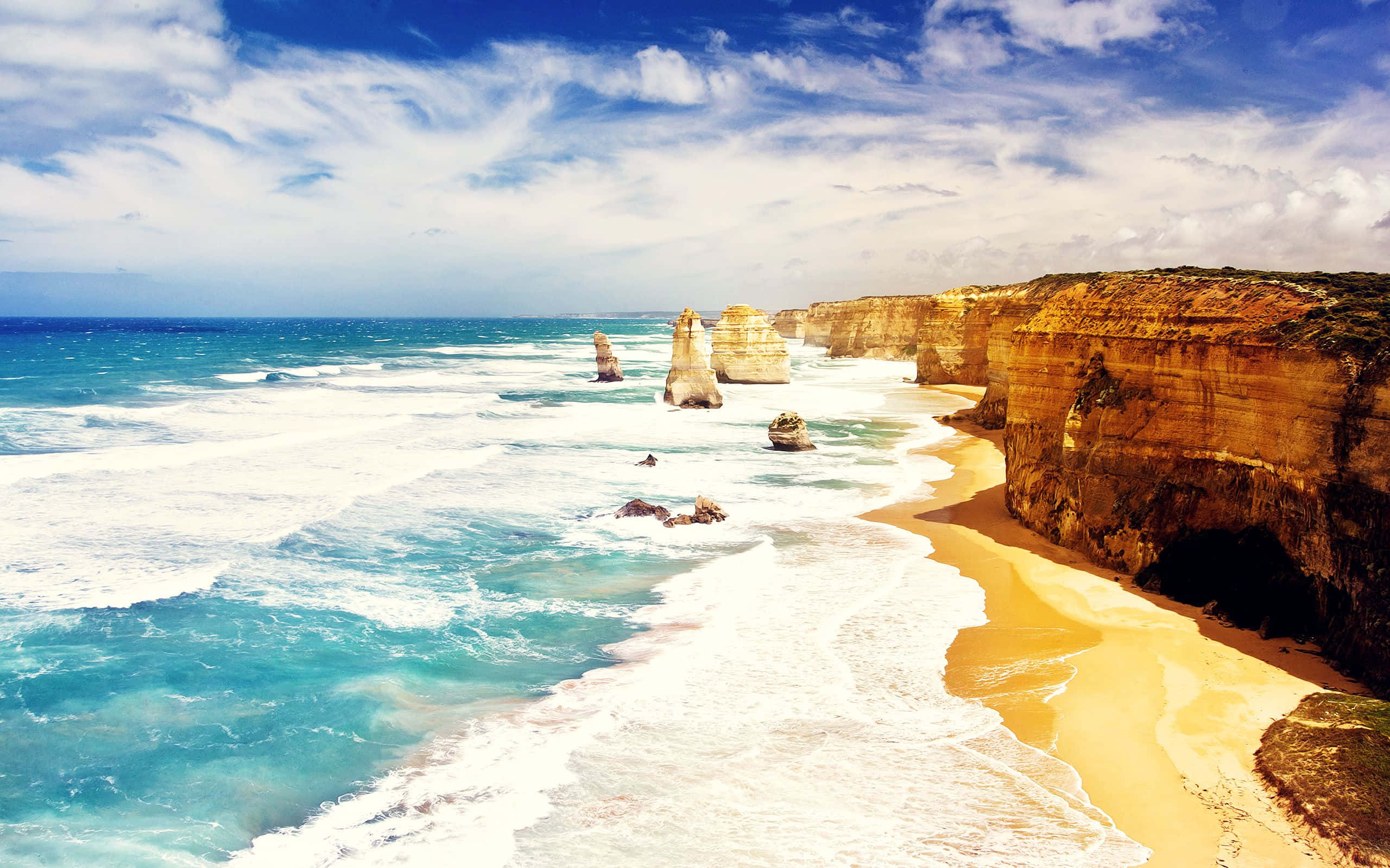 3d Travel, 2560 x 1600, turquoise waves, 2K Desktop Wallpaper