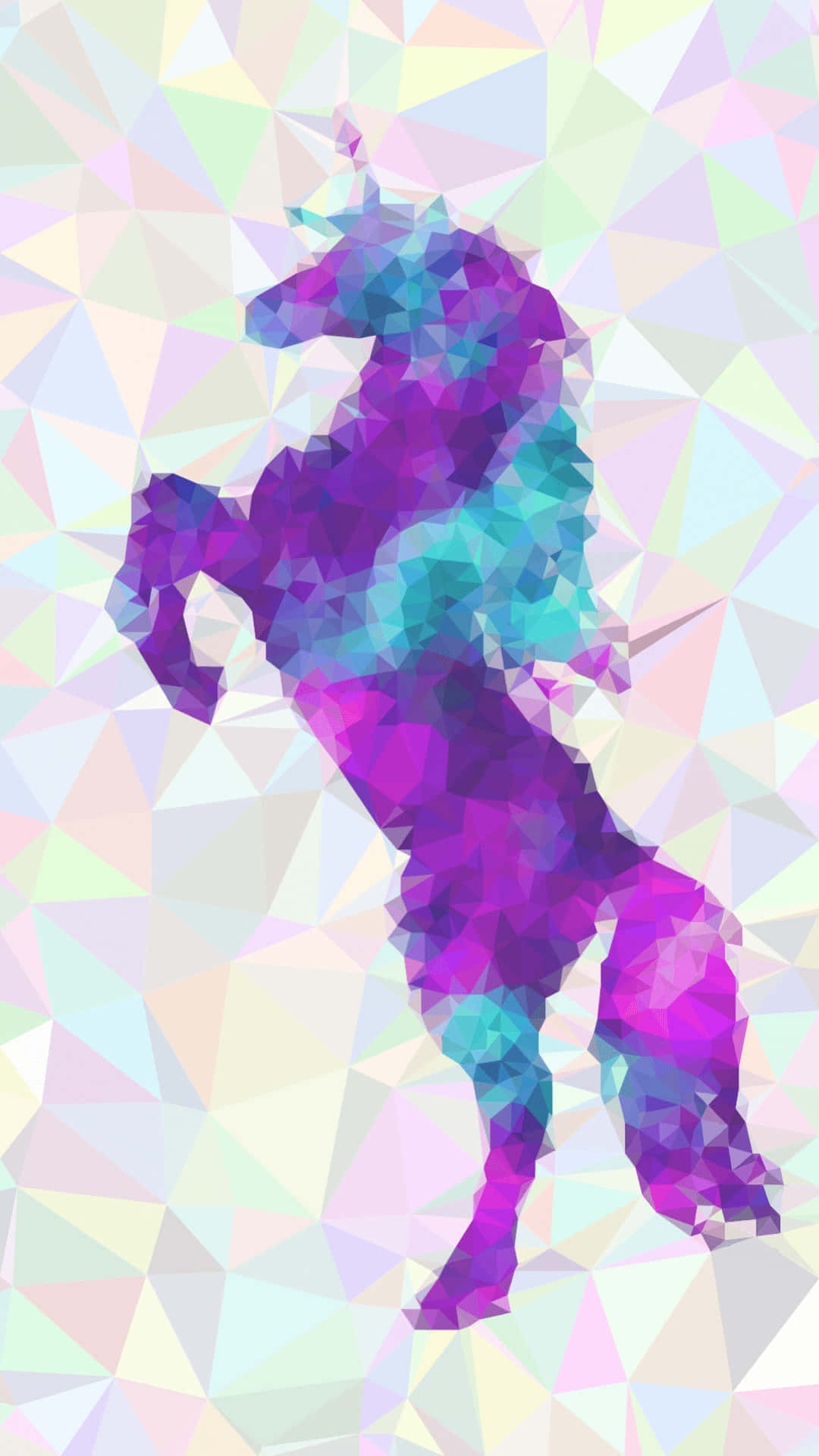 3d unicorn, purple, teal, Full HD Phone Wallpaper