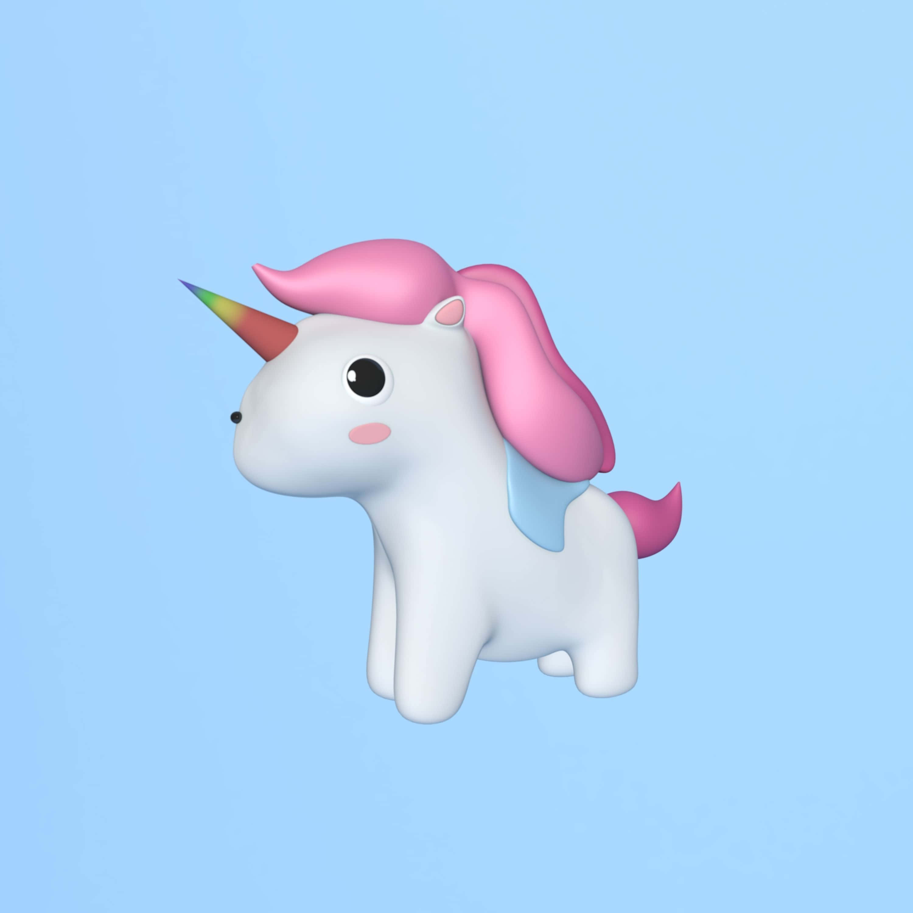 3d unicorn, white unicorn, pink mane, 2K Desktop Wallpaper