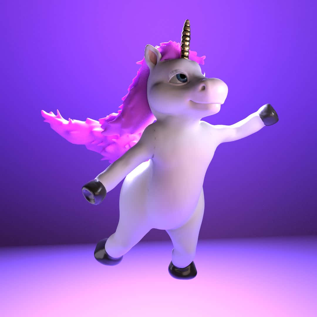 3d unicorn, white unicorn figurine, pink mane, SD Desktop Wallpaper
