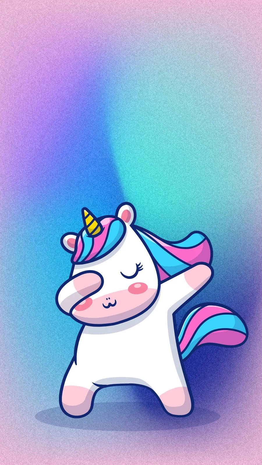cute mobile punk unicorn, pink and blue mane, soft gradient purple and blue background, HD Phone Wallpaper