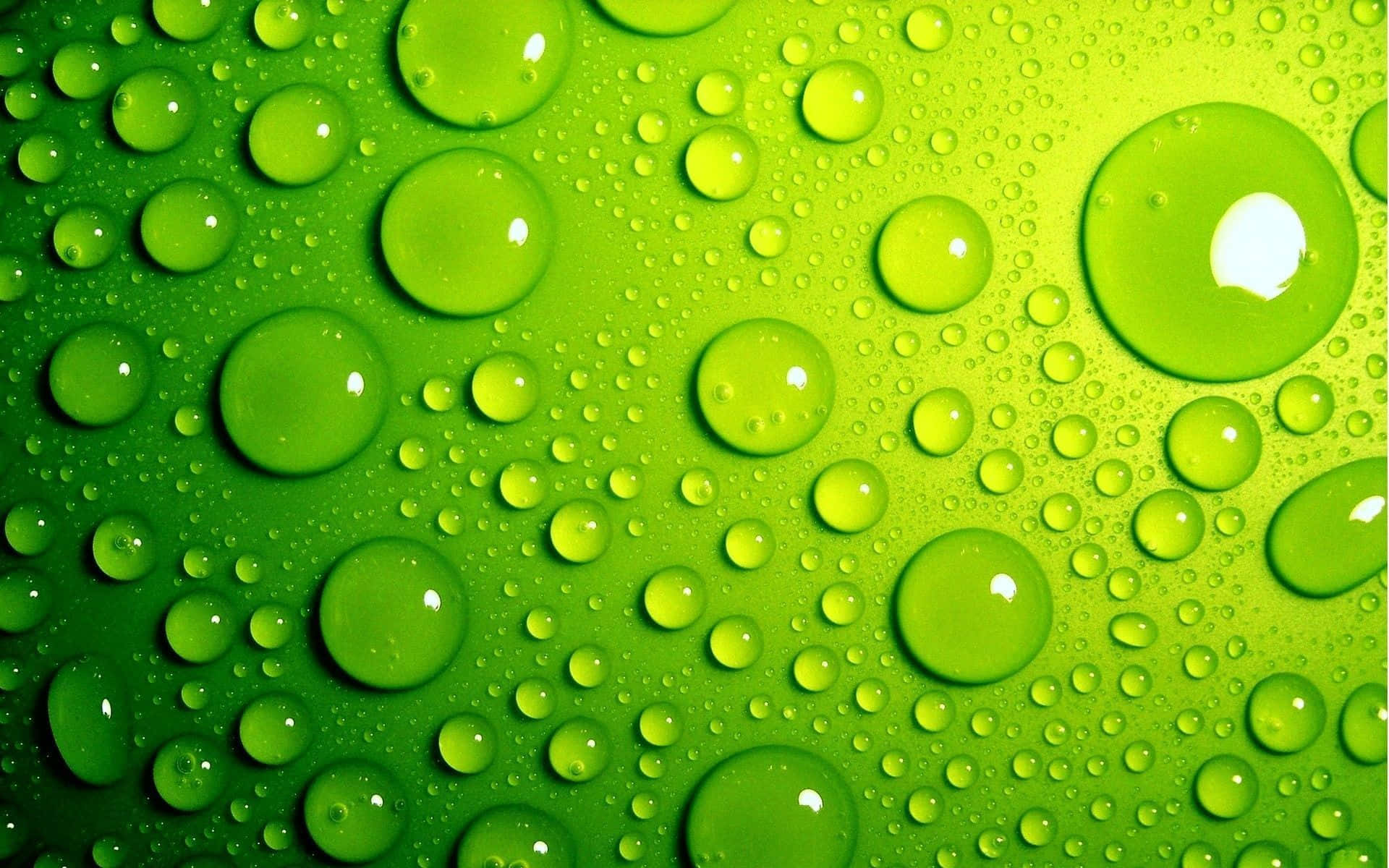 3d water, green water droplets, vibrant green surface, Full HD Desktop Wallpaper