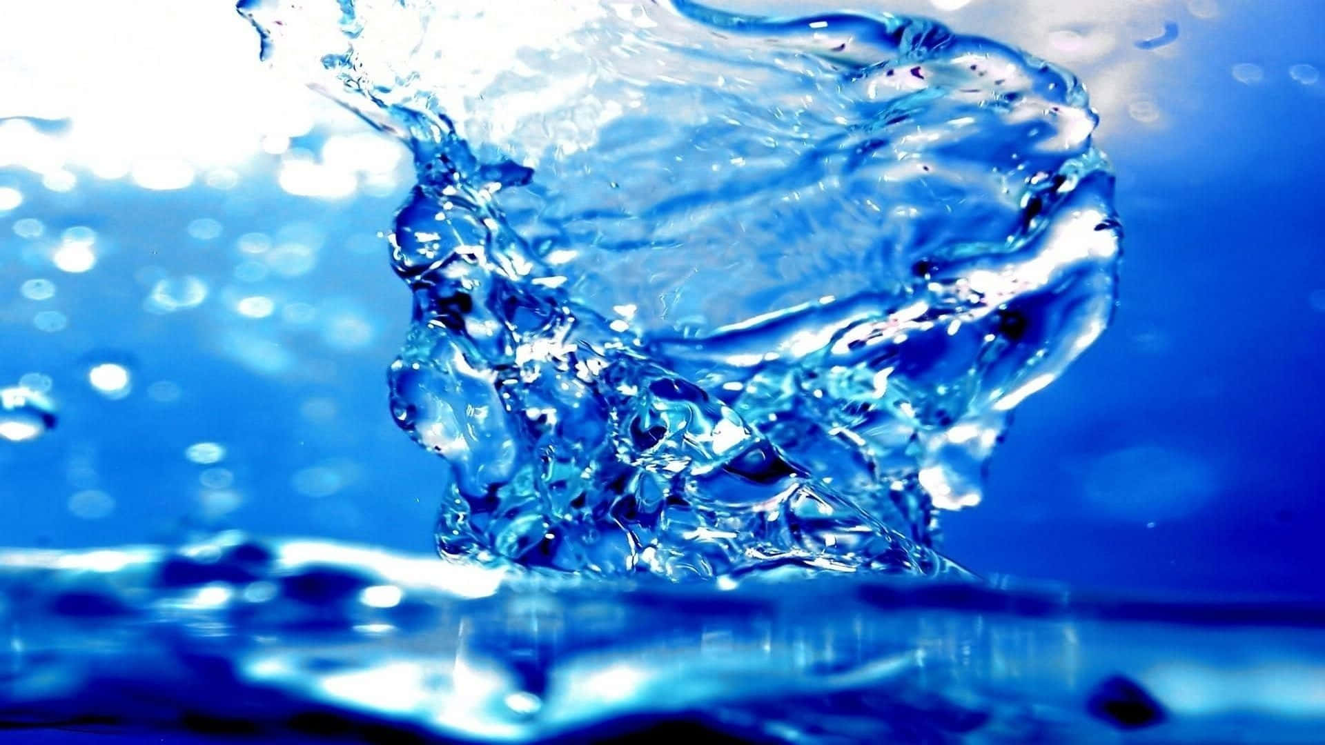 3d water, vibrant blue, sparkling droplets, Full HD Desktop Wallpaper