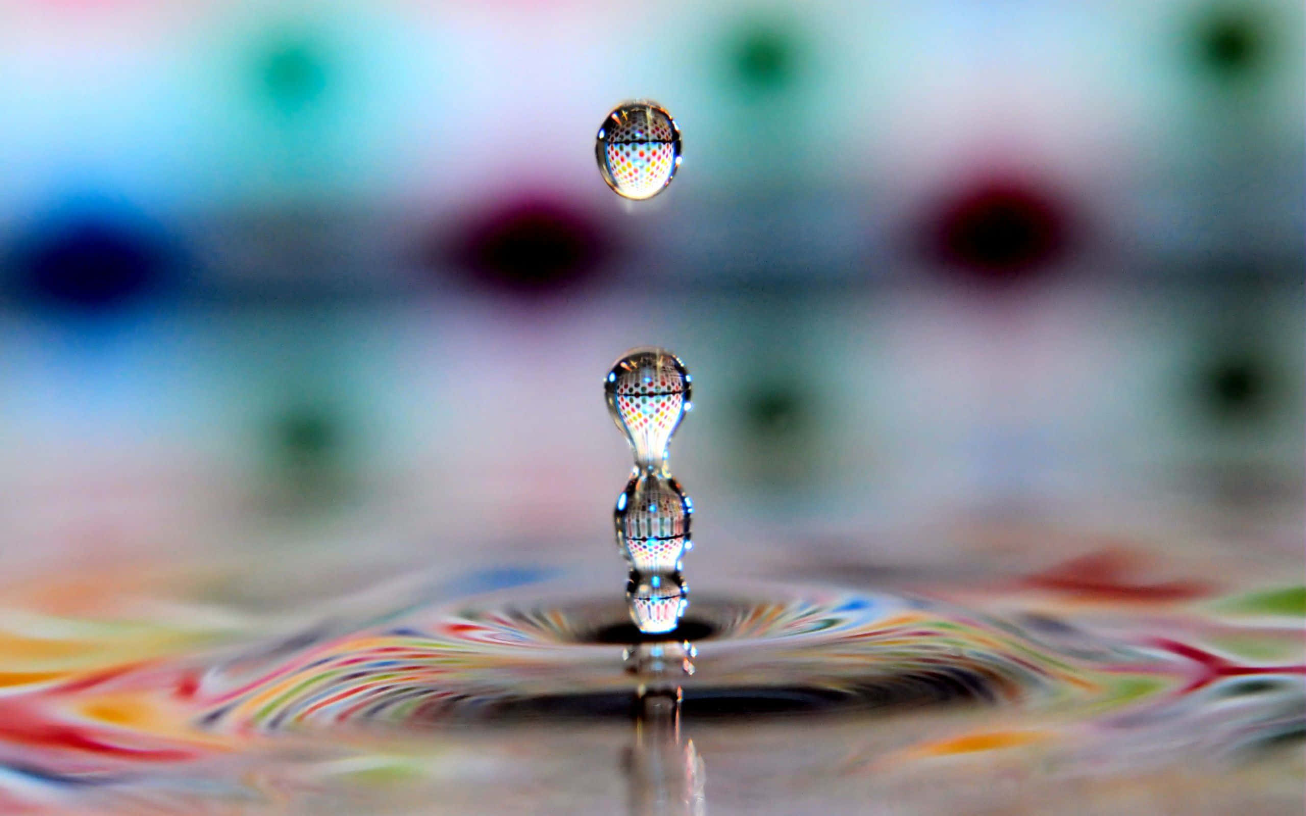 3d water, rainbow reflections, colorful rippling surface, 2K Desktop Wallpaper