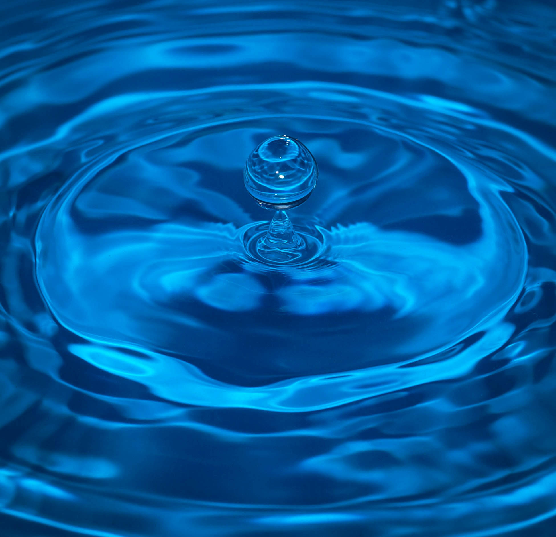 3d Water, blue water droplet, rippling pool, Full HD Desktop Wallpaper