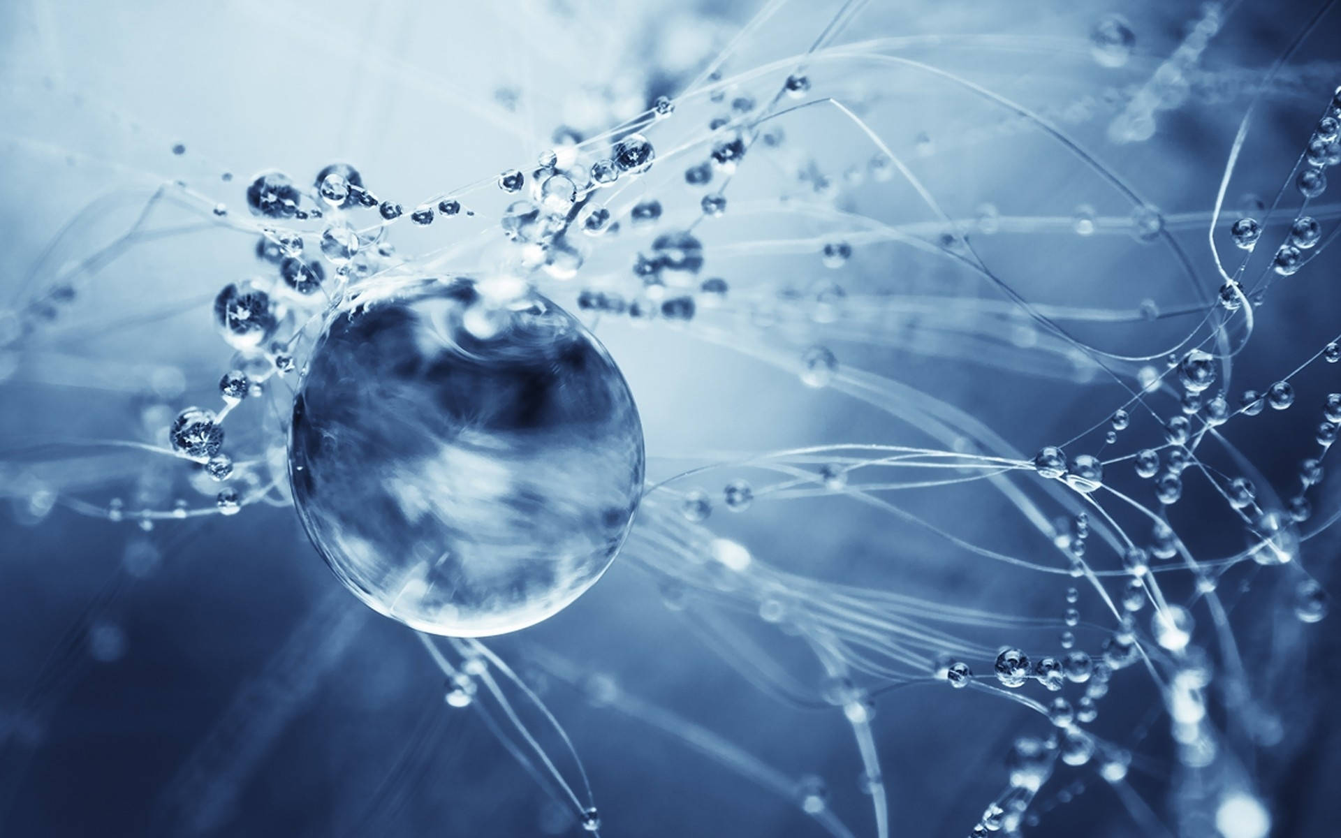 3D Visualization, Water Molecules, translucent water droplet, Full HD Desktop Wallpaper
