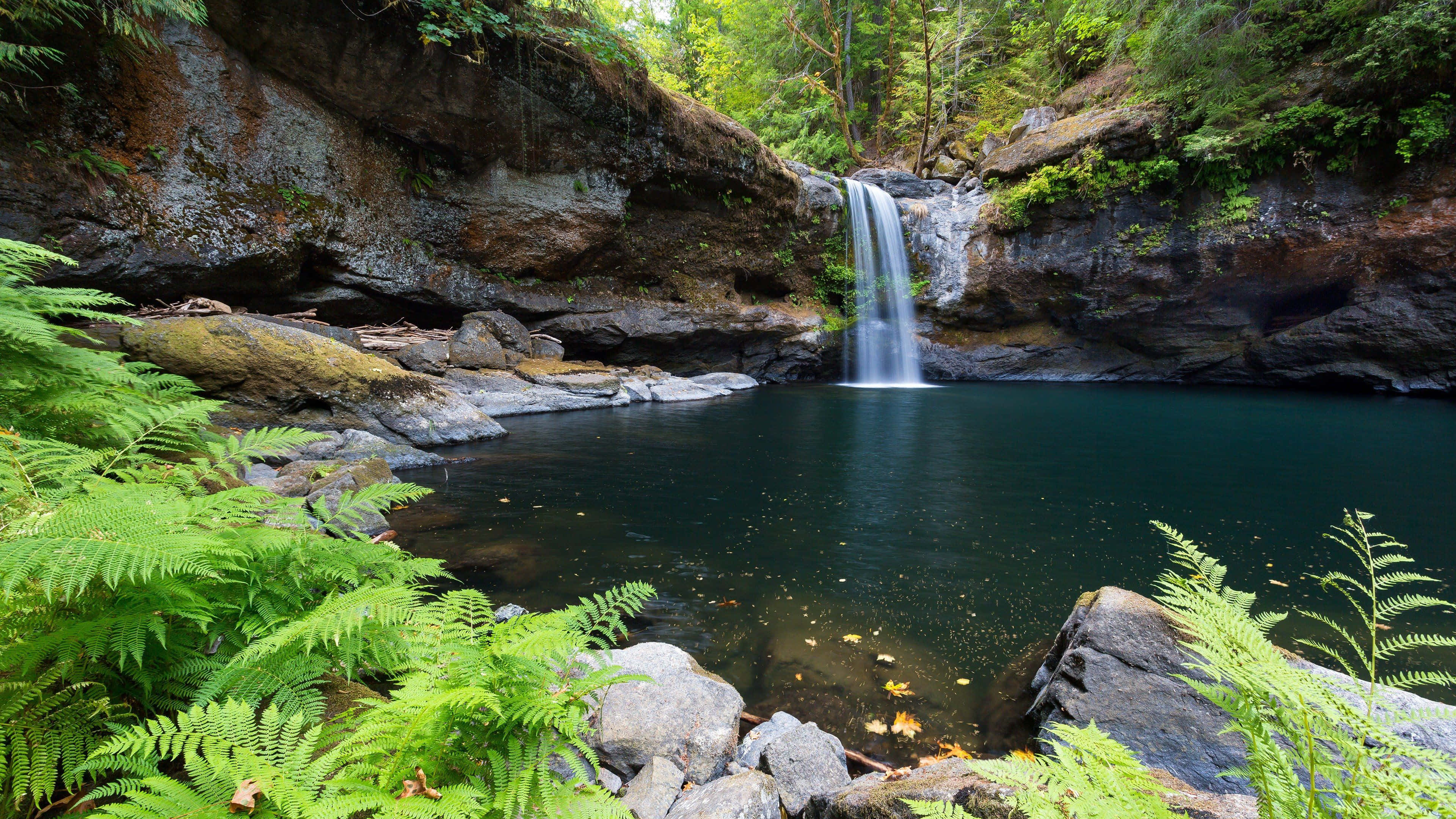 3d Waterfall, 3840 x 2160, emerald pool, 4K Desktop Wallpaper