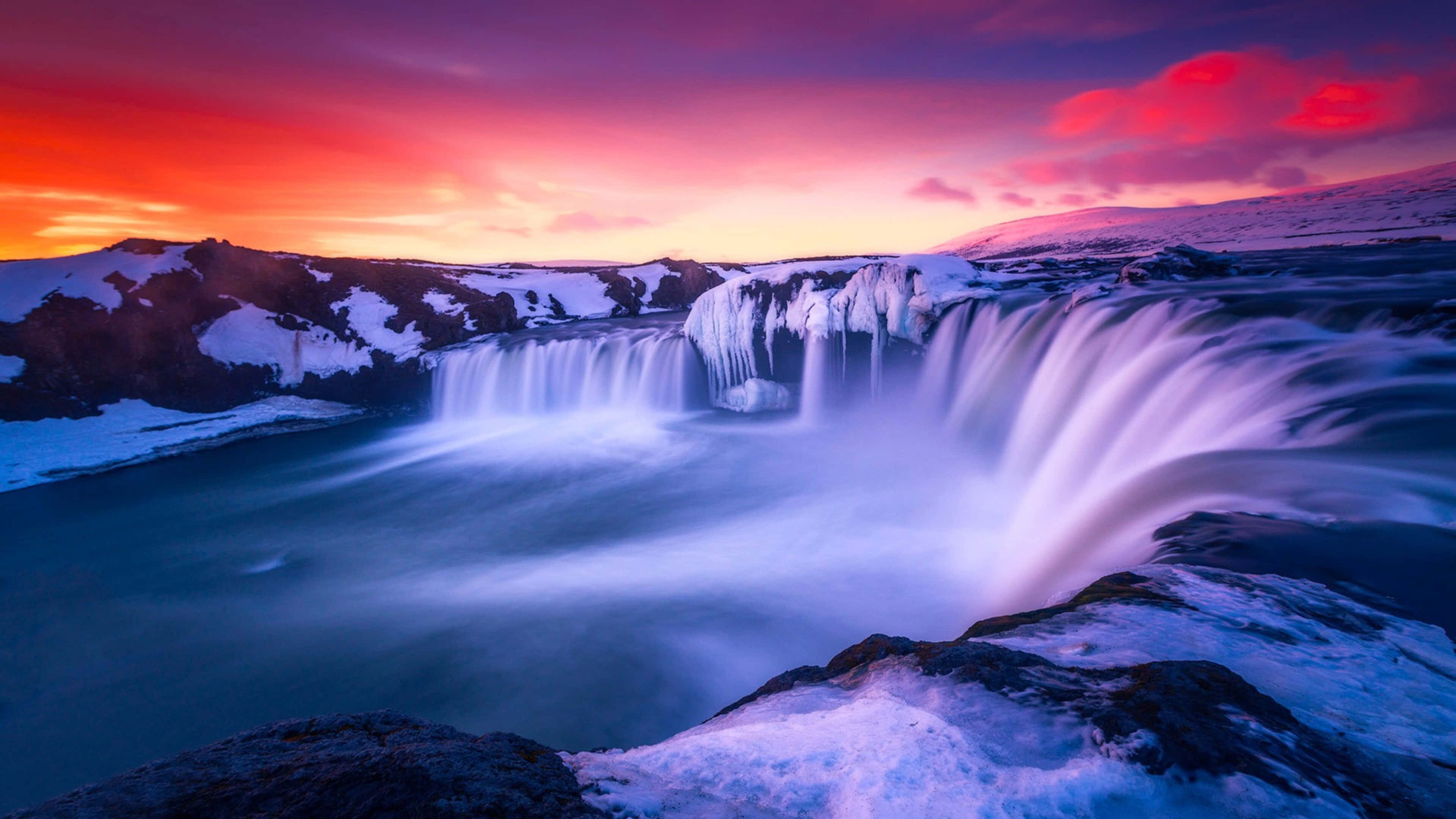 4K quality, spectacular waterfall, nature, 4K Desktop Wallpaper