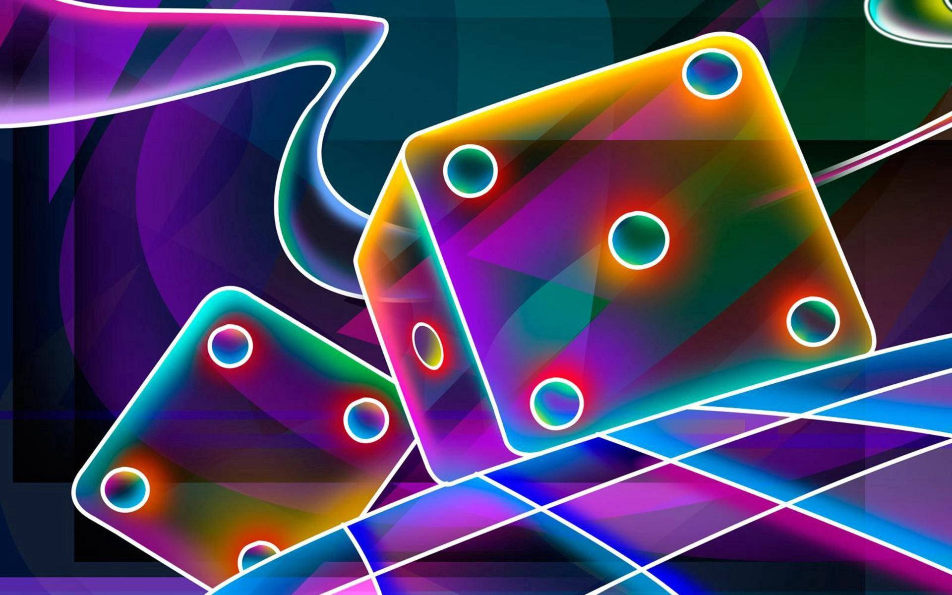 3D, neon, psychedelic, Full HD Desktop Wallpaper