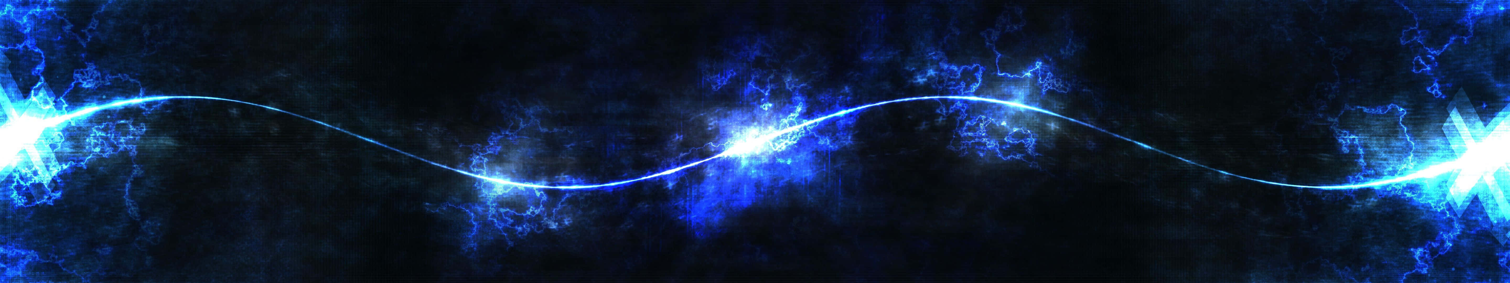 blue wave, glowing blue energy wave, dark cosmic background, 5K Desktop Wallpaper