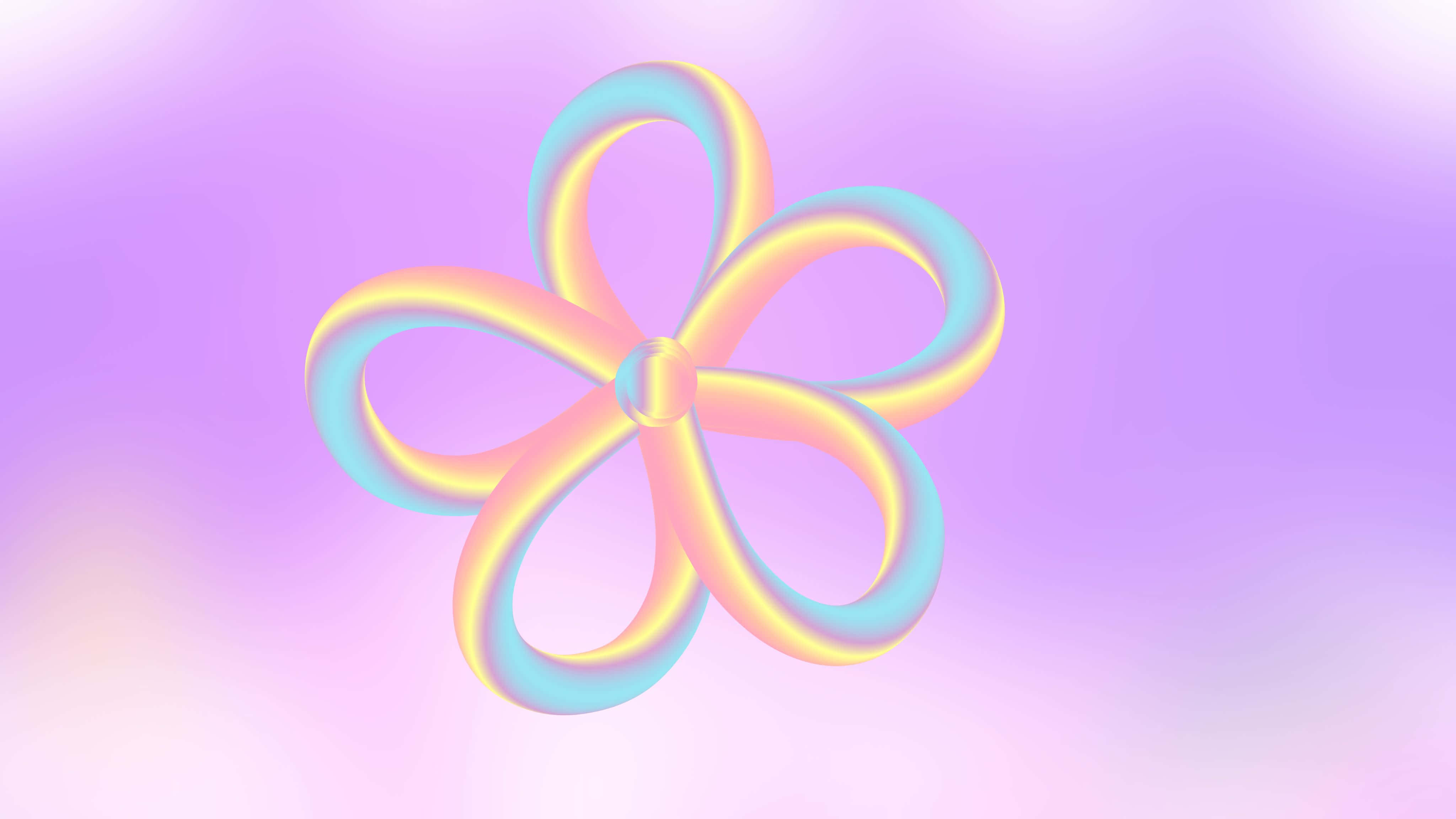 4096x2304, glowing iridescent flower, flowing petals, 4K Desktop Wallpaper