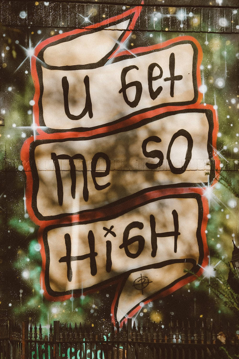 u get me so high, graffiti art, brick wall, HD Phone Wallpaper