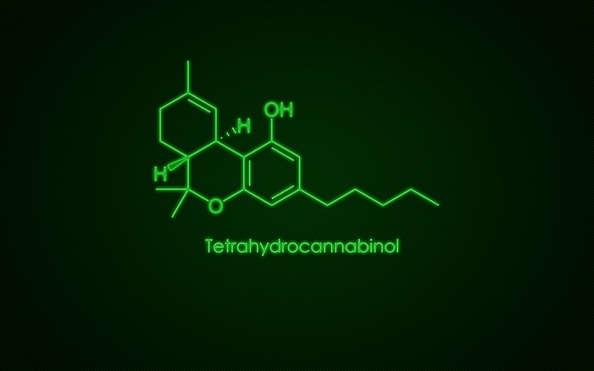 420, tetrahydrocannabinol, glowing green neon, Full HD Desktop Wallpaper