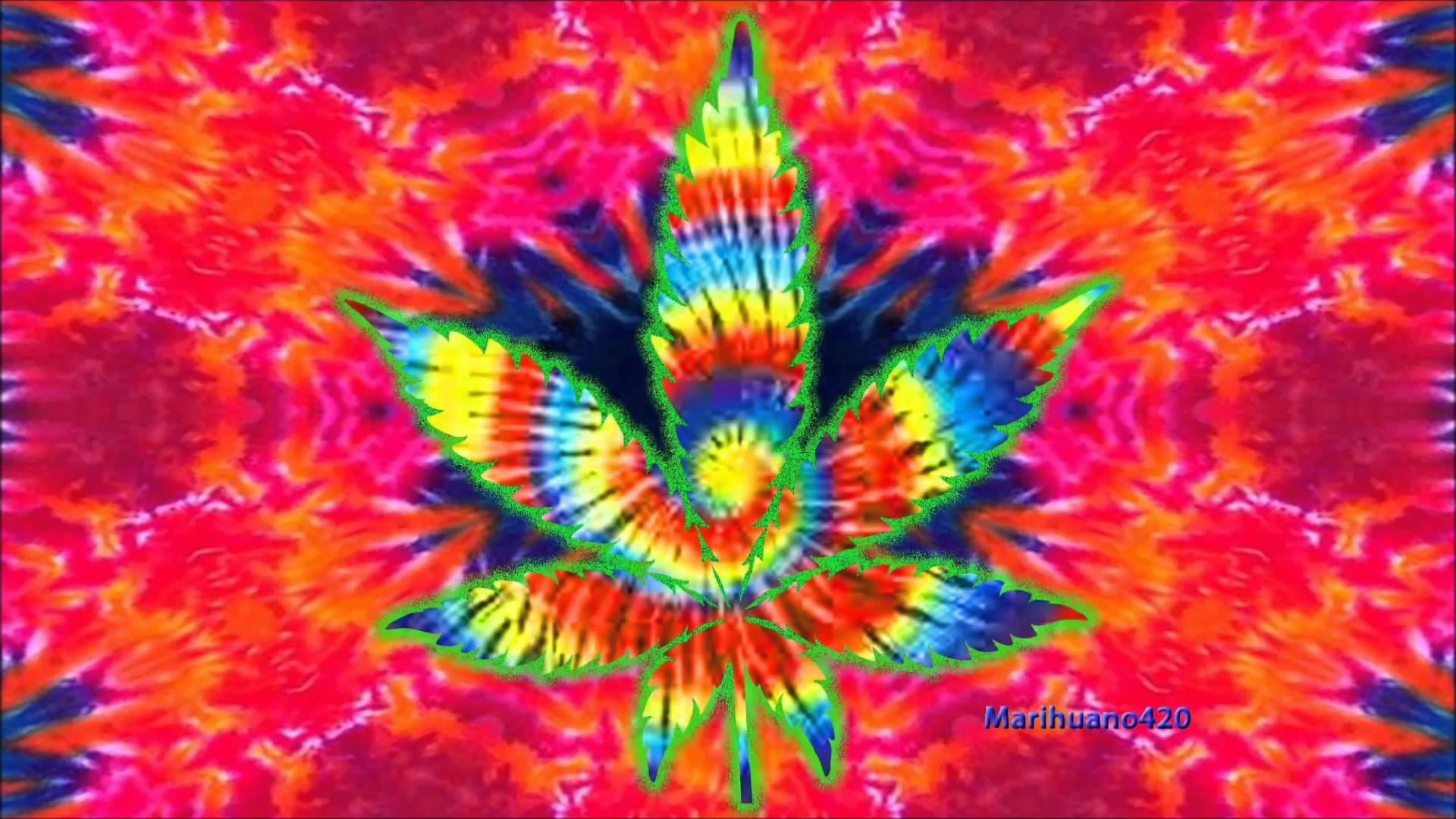cannabis plantation, sunset, psychedelic tie-dye, Full HD Desktop Wallpaper