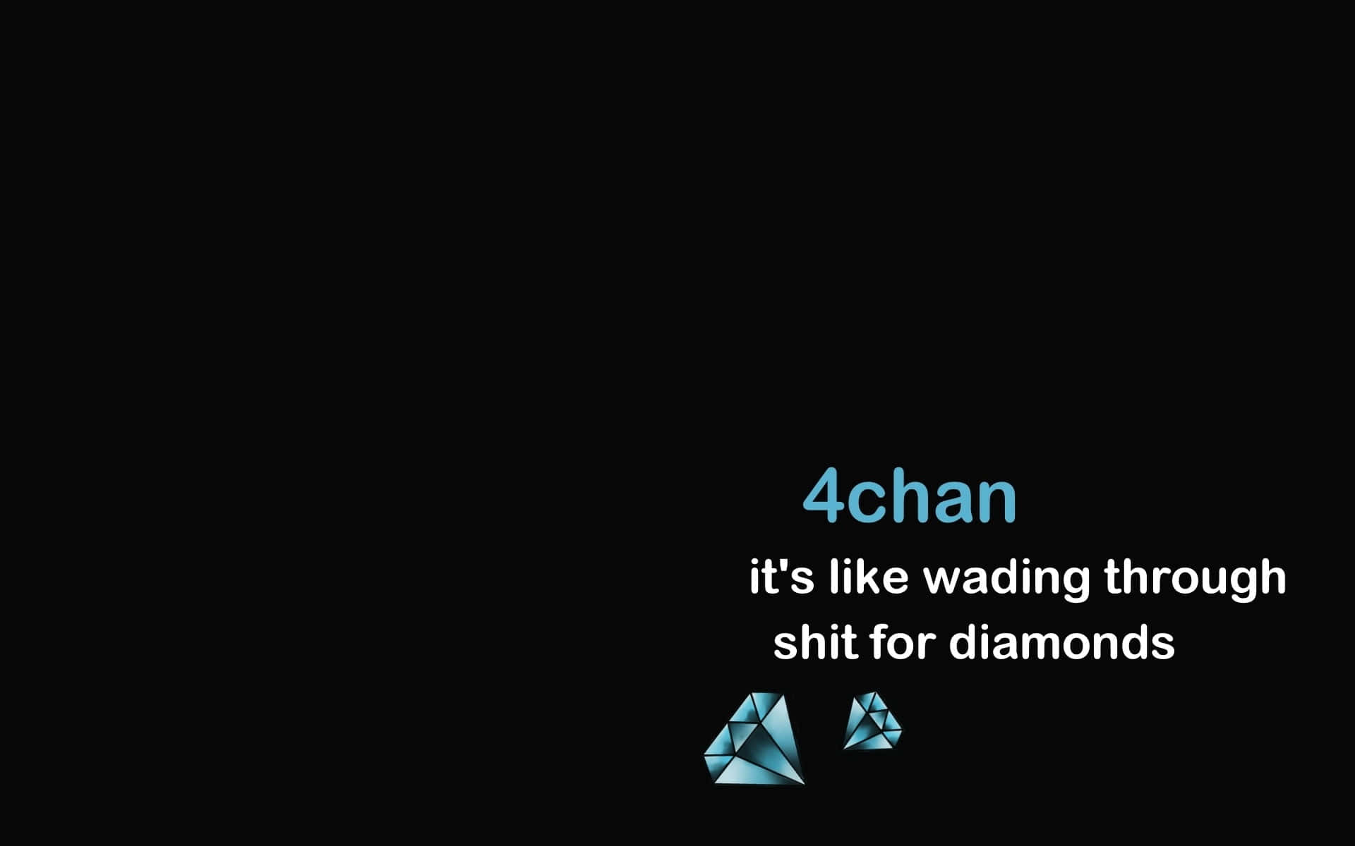 4chan, diamonds in the rough, glowing blue, Full HD Desktop Wallpaper