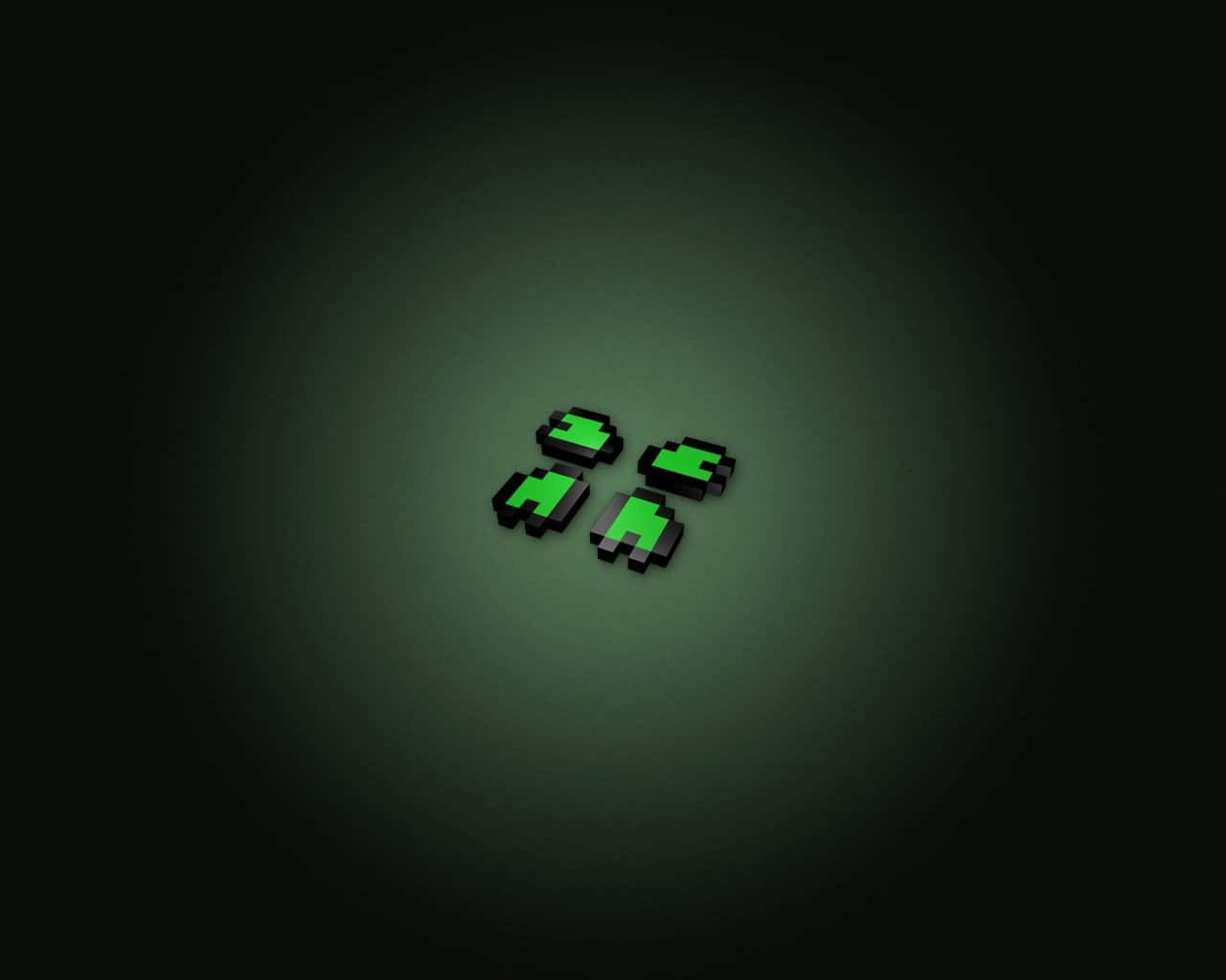 glowing green, pixelated alien heads, spotlight, HD Desktop Wallpaper