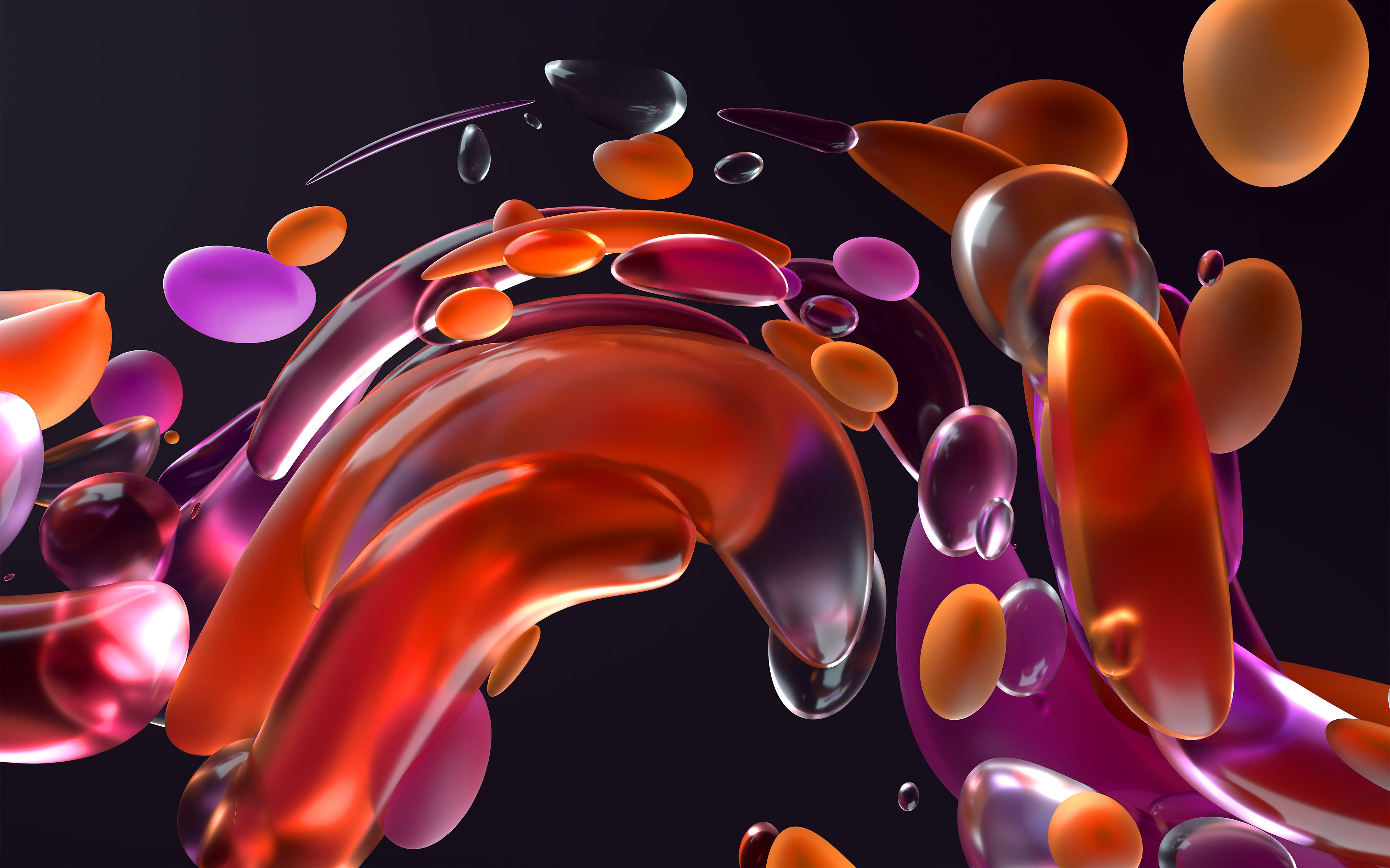 4D Ultra HD, orange, purple, 4K Desktop Wallpaper