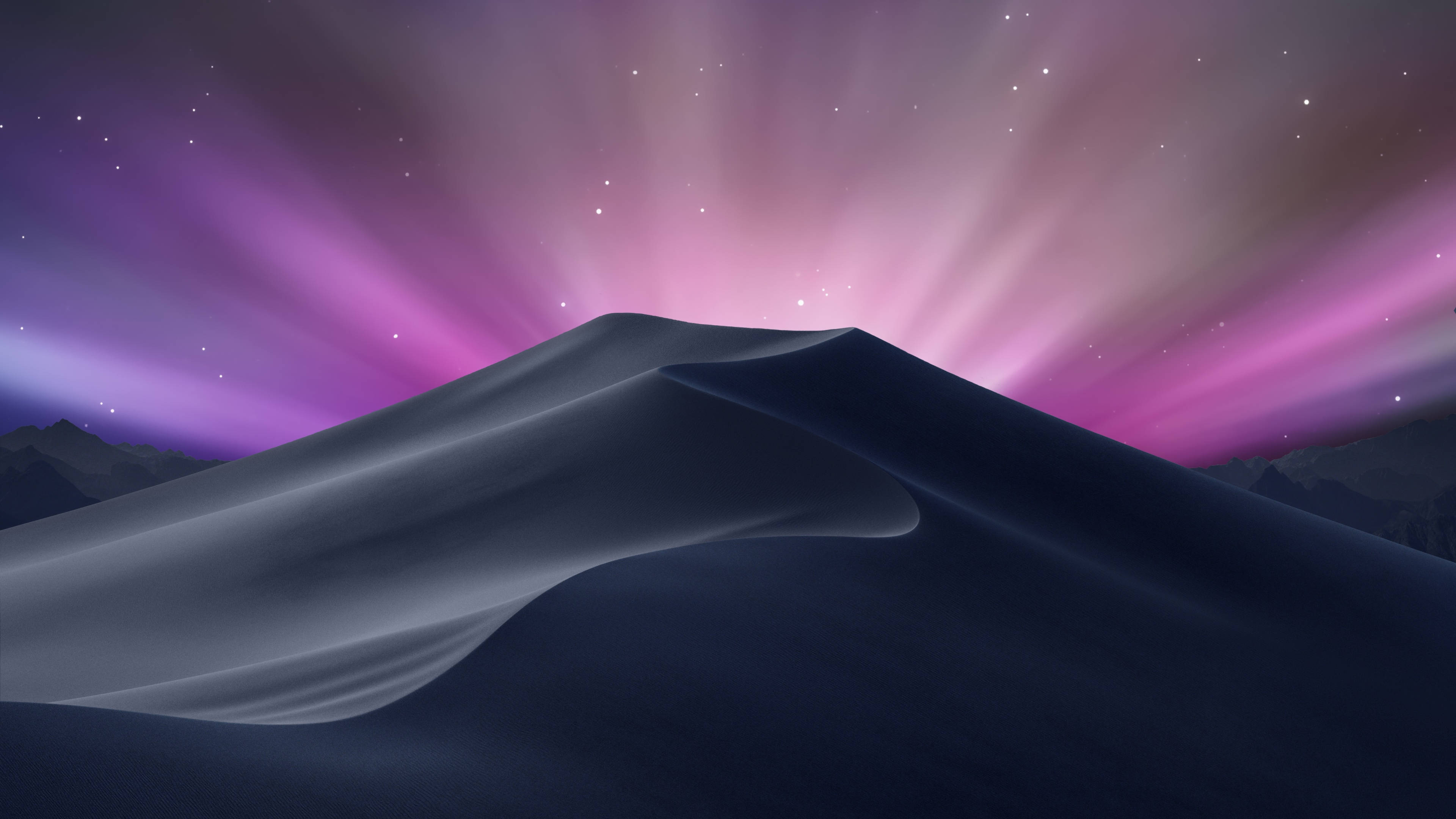Sand Mountain, 4D Ultra HD, vibrant purple aurora, 4K Desktop Wallpaper