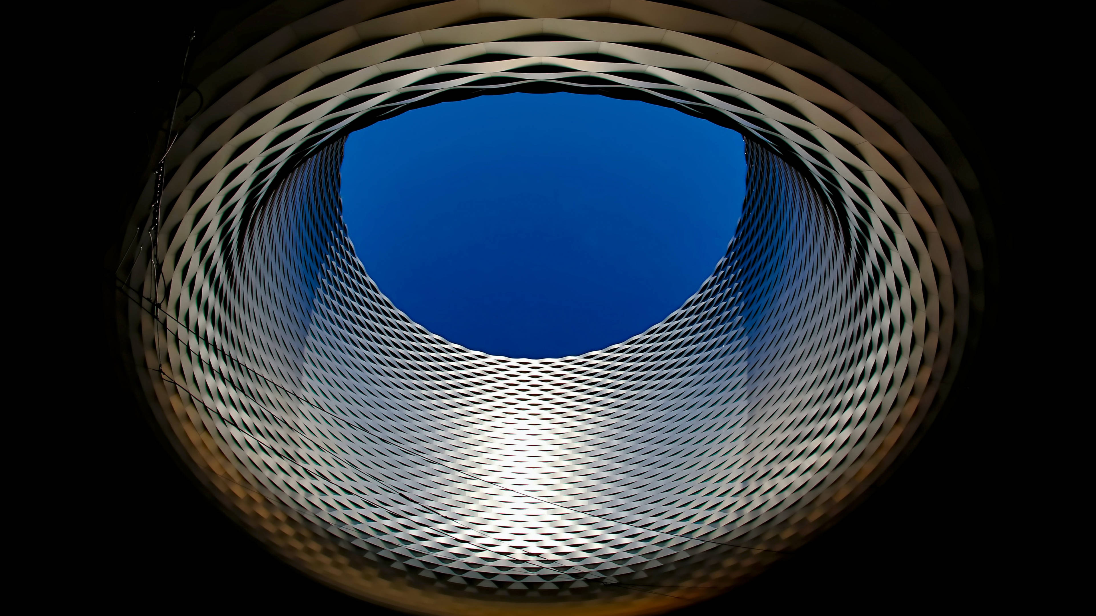 4d ultra hd, bird s nest tunnel, metallic spiral structure, 4K Desktop Wallpaper