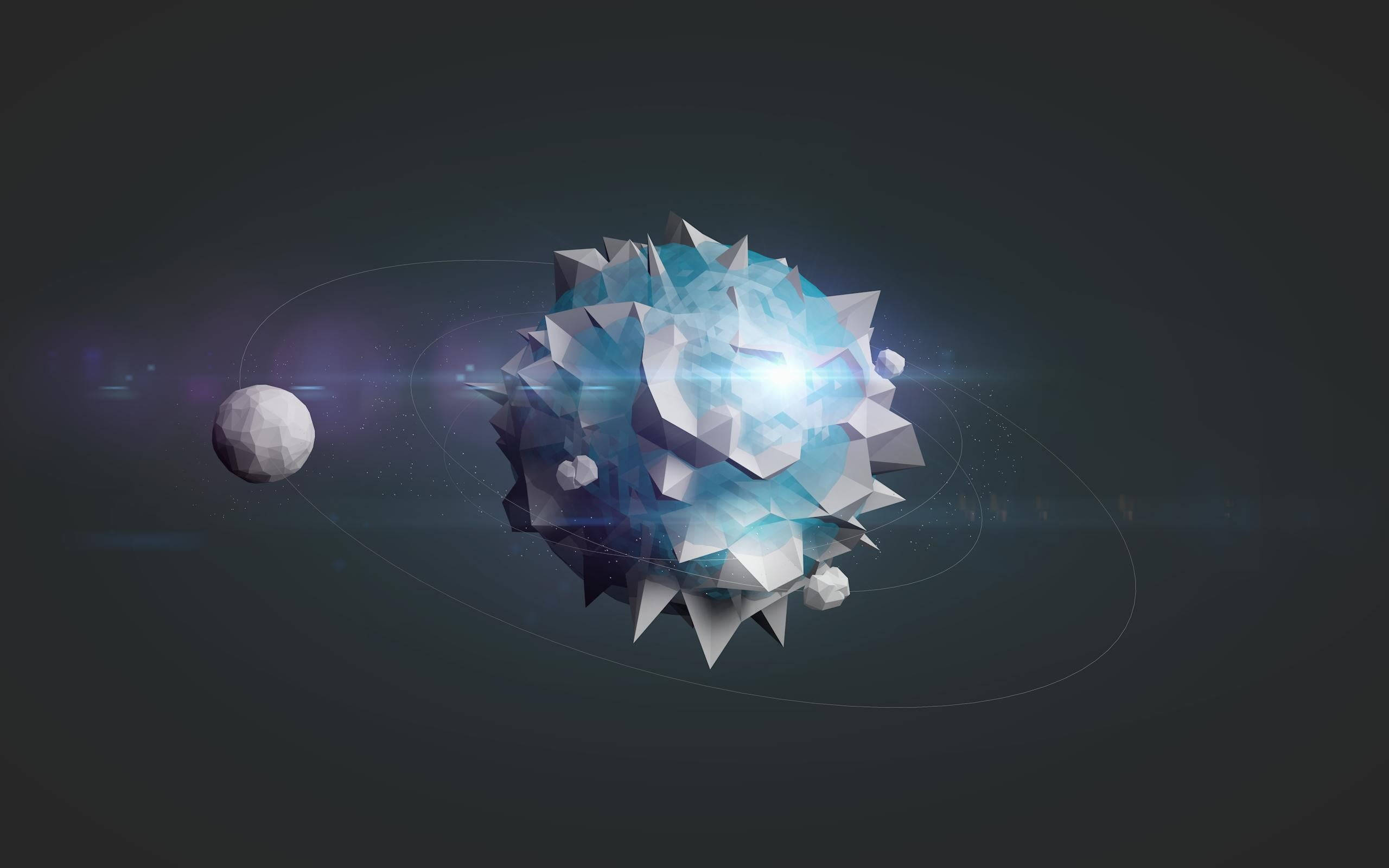4D Ultra HD, icy planet, glowing blue crystalline planet, 2K Desktop Wallpaper