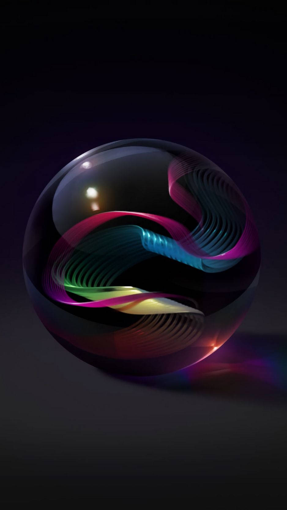4d, crystal marble, glowing transparent sphere, HD Phone Wallpaper