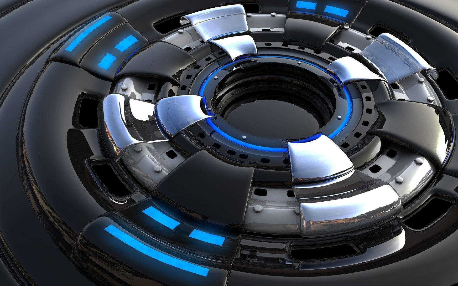4d, sleek wheel, glowing blue lights, Full HD Desktop Wallpaper