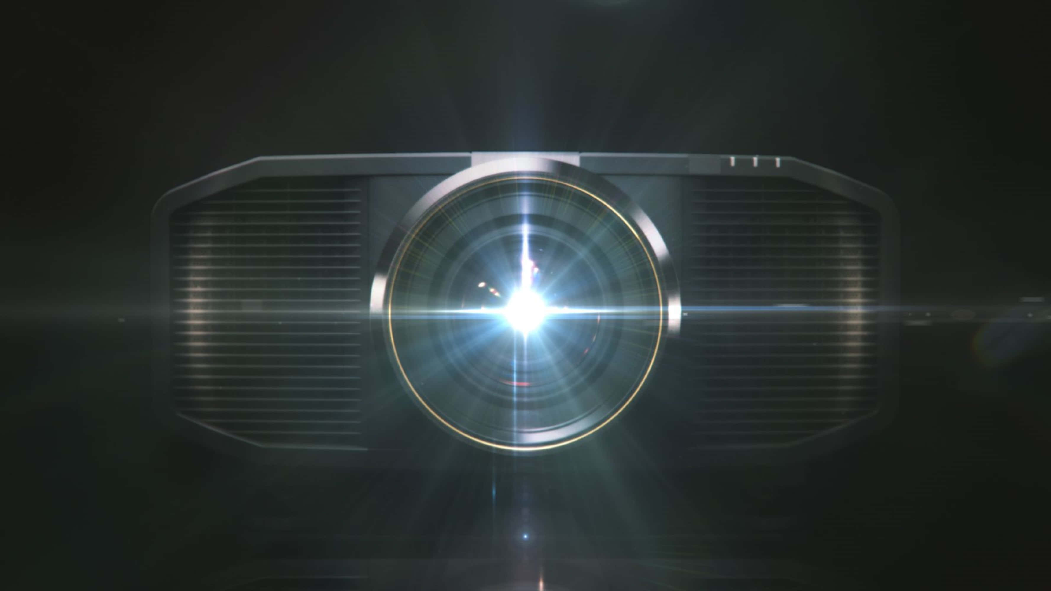 4K Projector, starburst lens flare, dark background, 2K Desktop Wallpaper