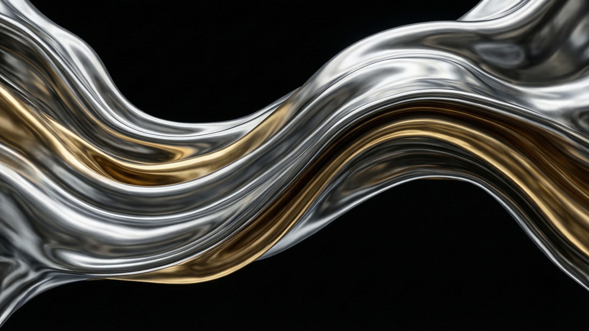 liquid metal, silver, gold, Full HD Desktop Wallpaper