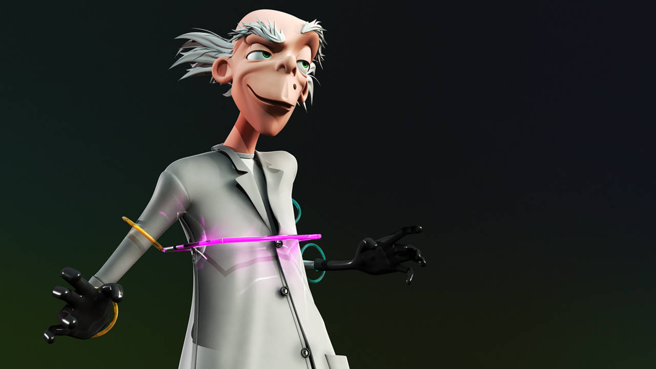 4d, granny cartoon, cartoon scientist, HD Desktop Wallpaper