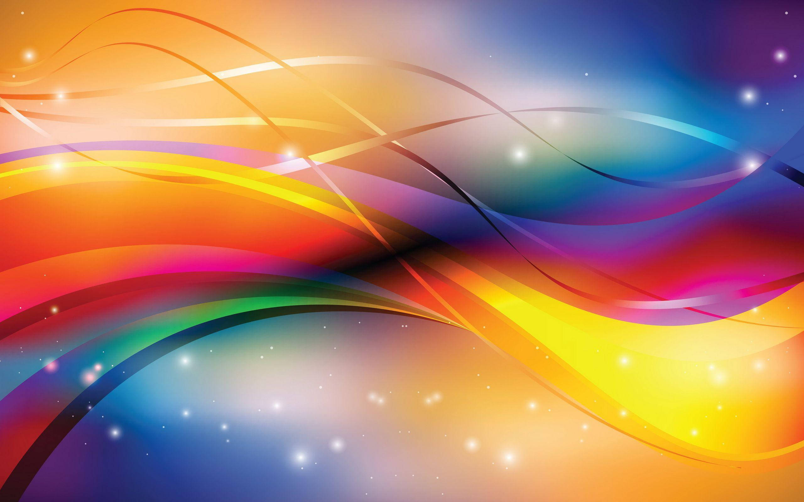 colorful waves design, Abstract Digital Vibrant Wave Design, rainbow waves, 2K Desktop Wallpaper