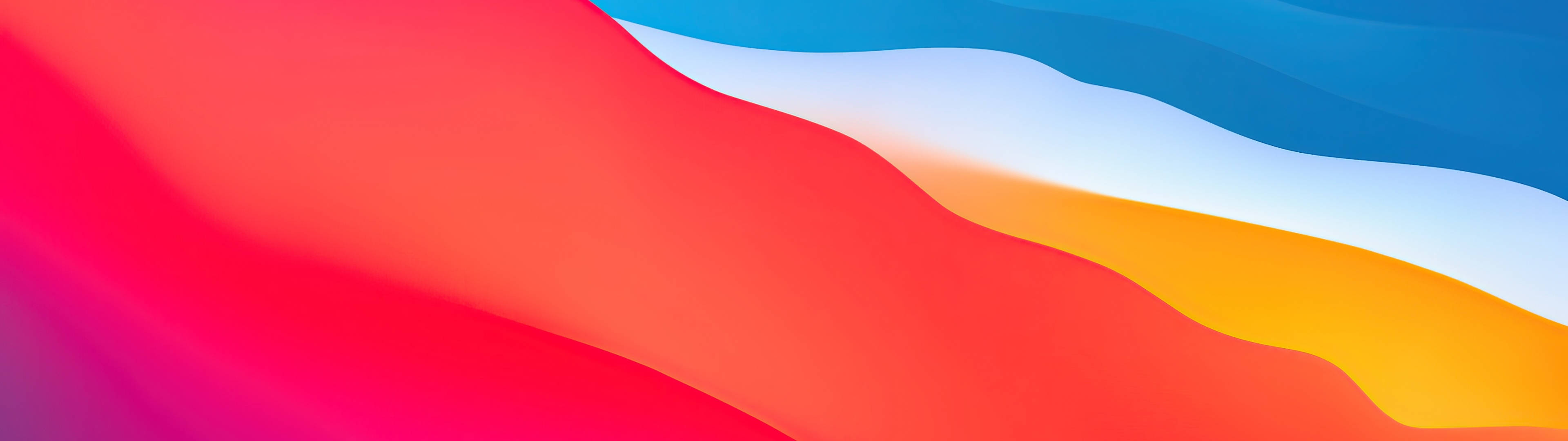 4D Ultra HD, solid color waves, red orange yellow and blue, 4K Desktop Wallpaper