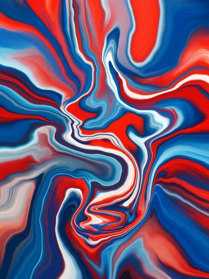 abstract red white blue waves, vibrant swirling patterns, red, SD Phone Wallpaper