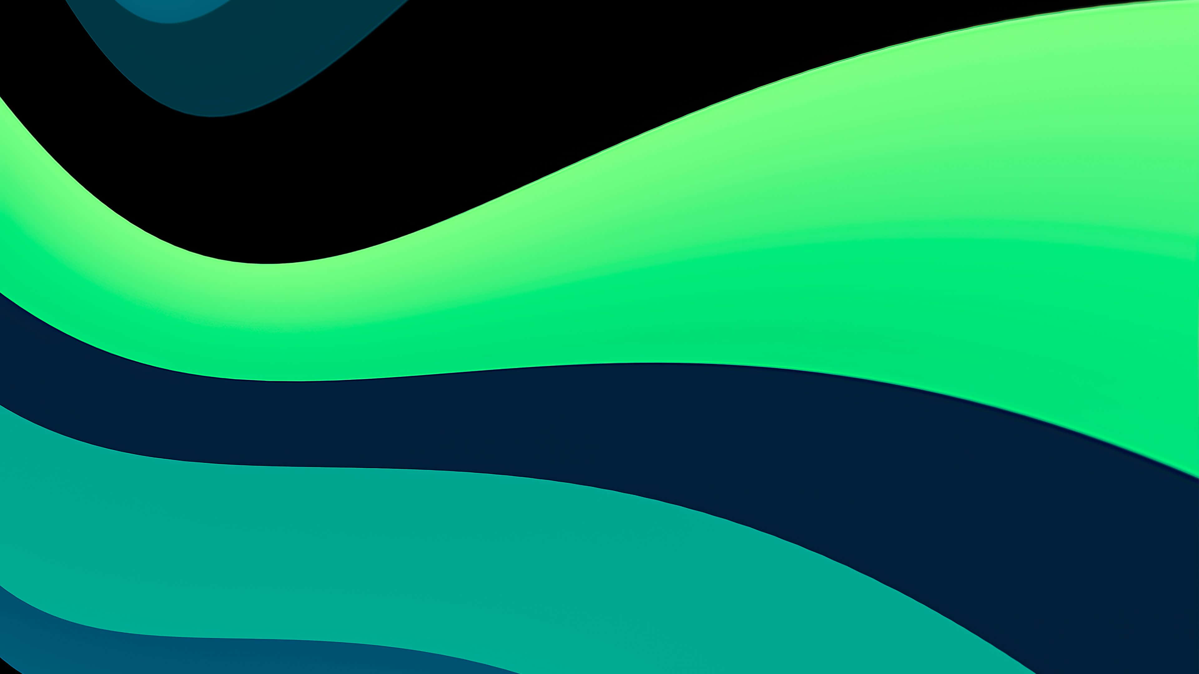 colorful abstract wave, 4K resolution, neon green, 4K Desktop Wallpaper