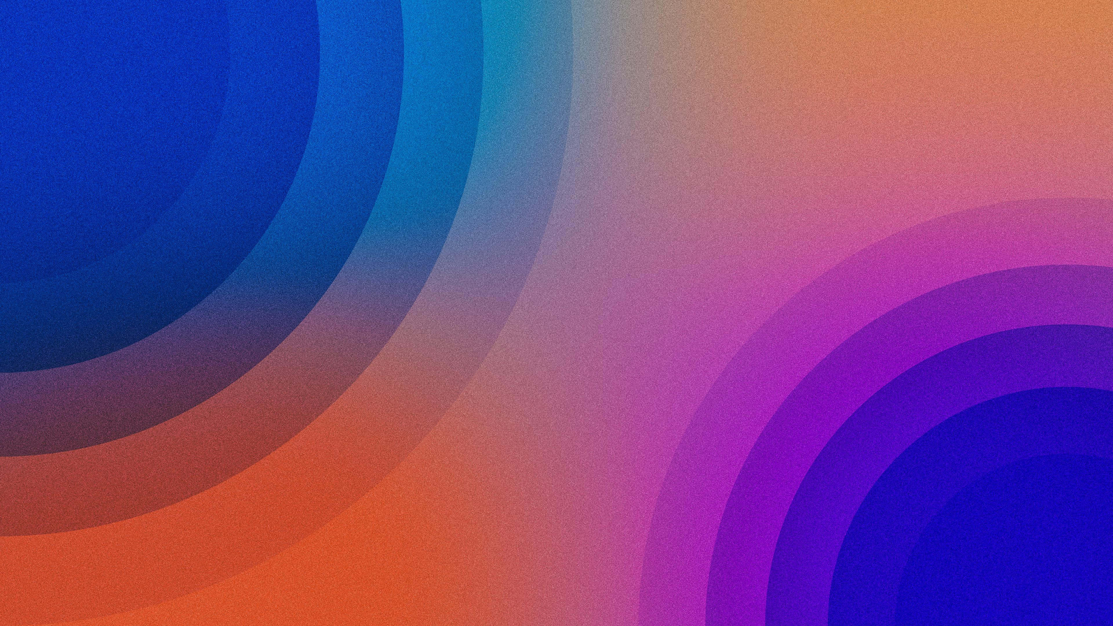 4K Abstract Waves, concentric arcs, cool blues, 4K Desktop Wallpaper