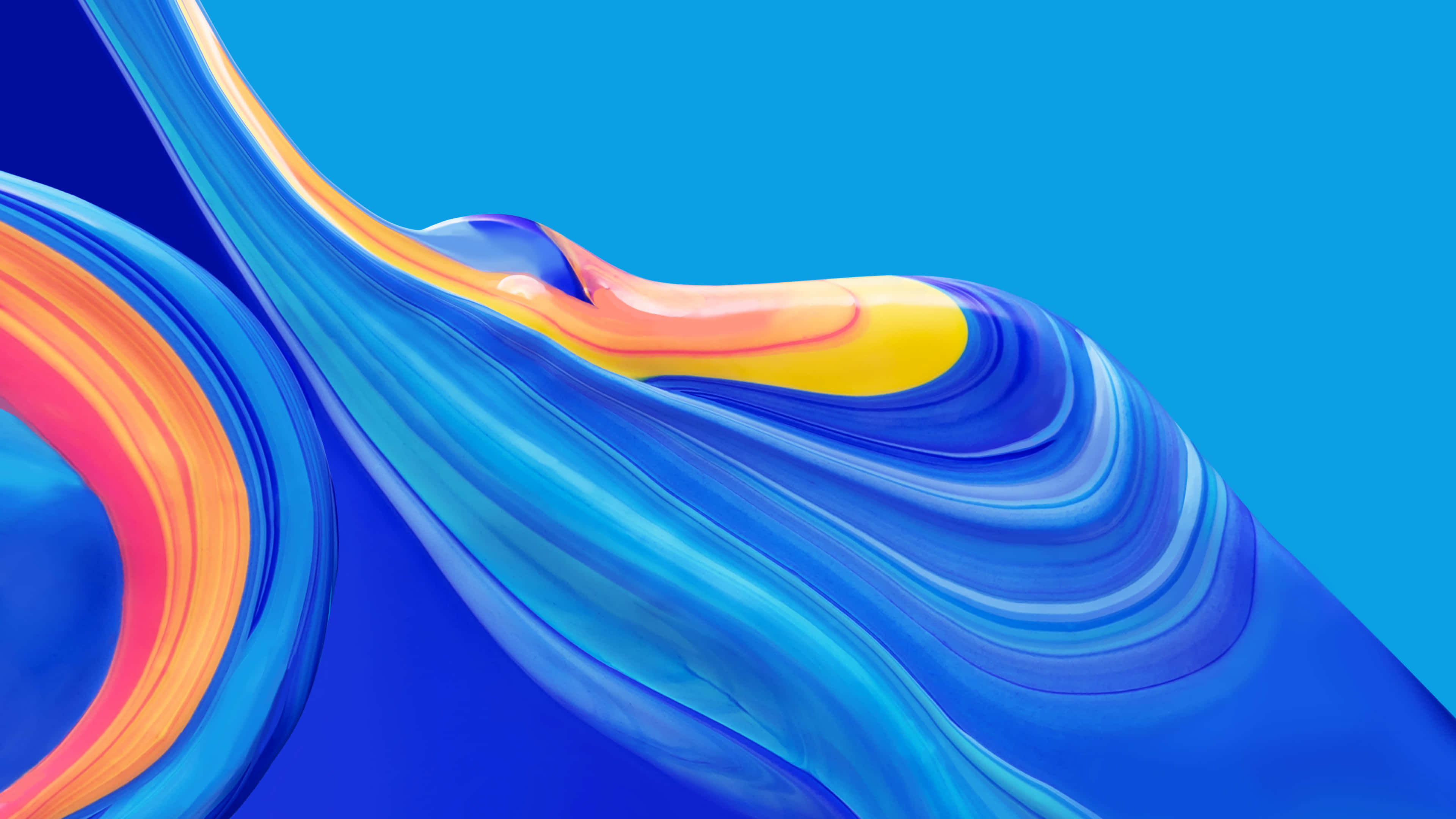 4K Abstract Waves, blue, orange, 4K Desktop Wallpaper