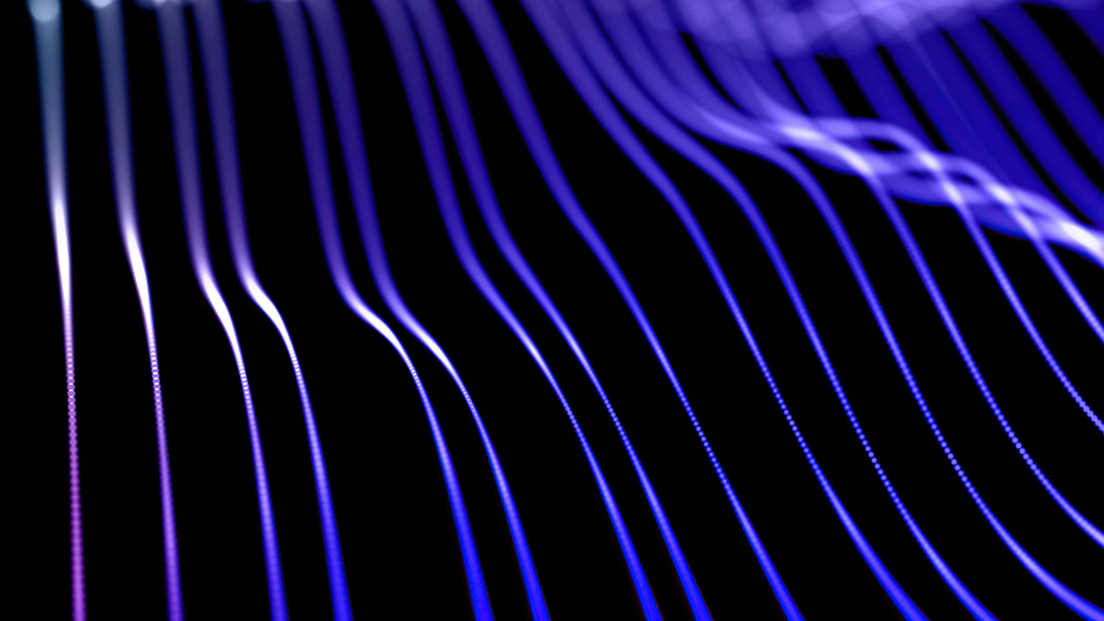 4K Abstract Waves, glowing blue, white wavy light trails, 4K Desktop Wallpaper