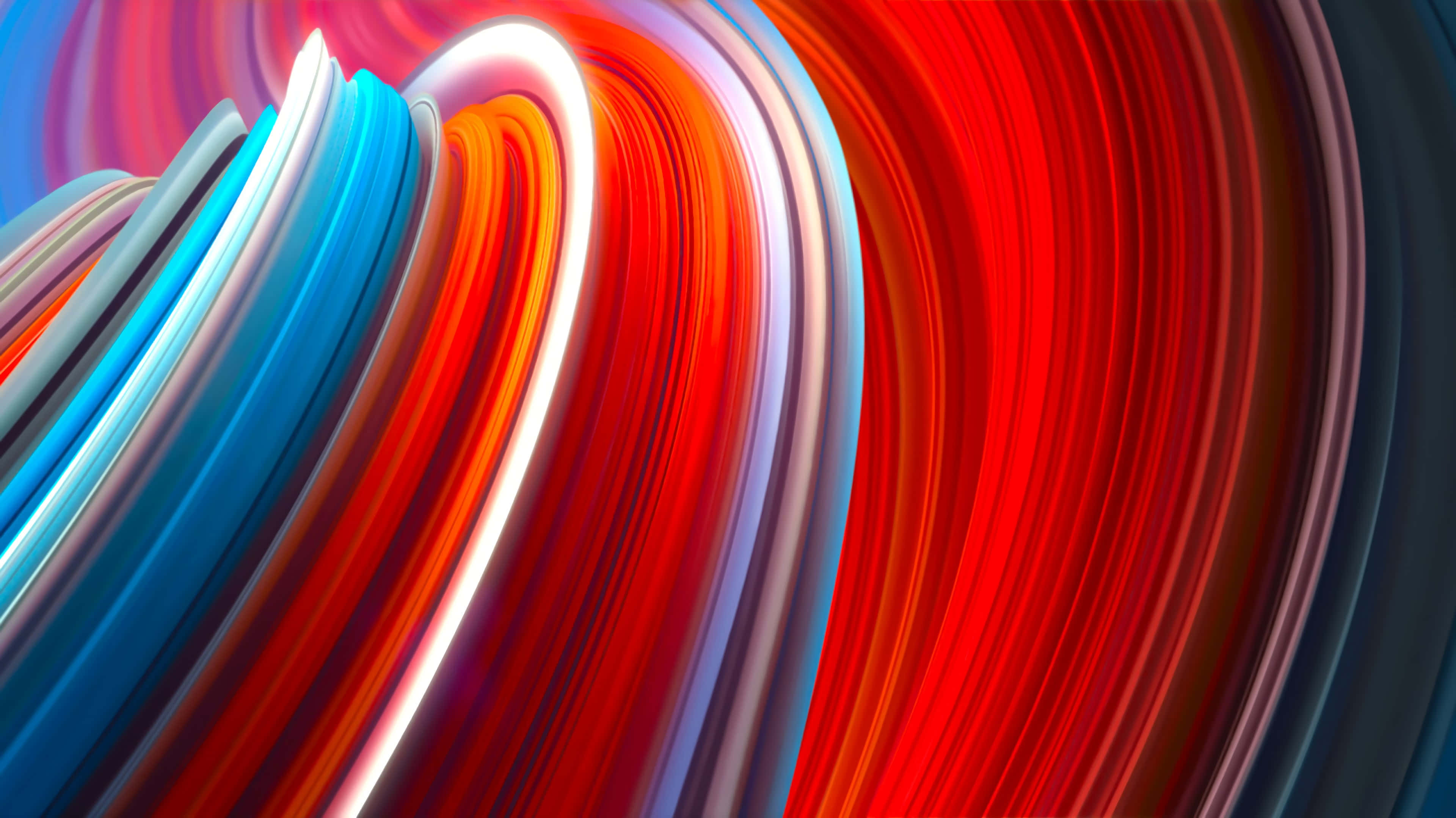 4K Abstract Waves, red, blue, 4K Desktop Wallpaper