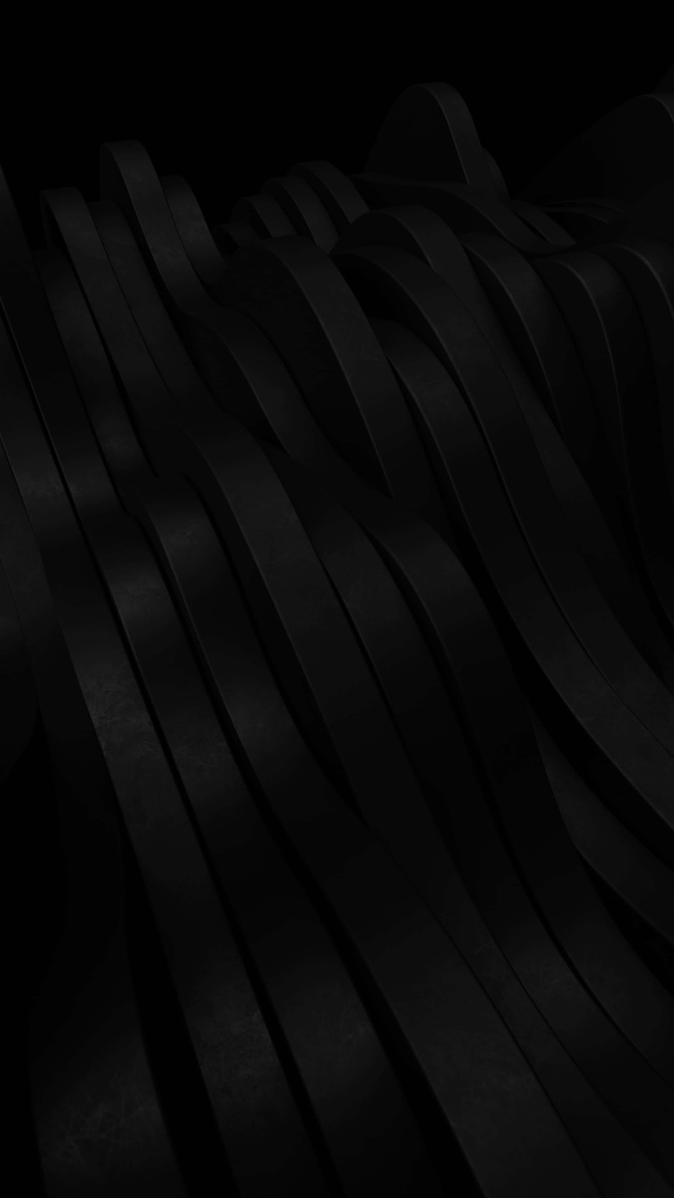 abstract black waves, ribbons, minimalist 3d-rendered composition, 4K Phone Wallpaper