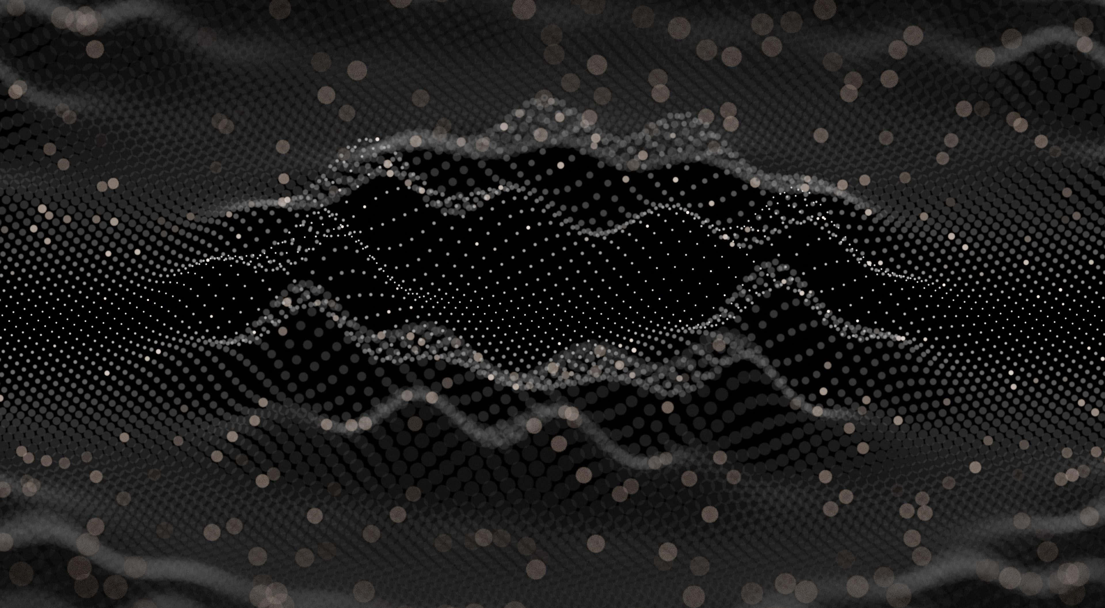 abstract sound wave pattern, glowing dots, dark textured surface, 4K Desktop Wallpaper